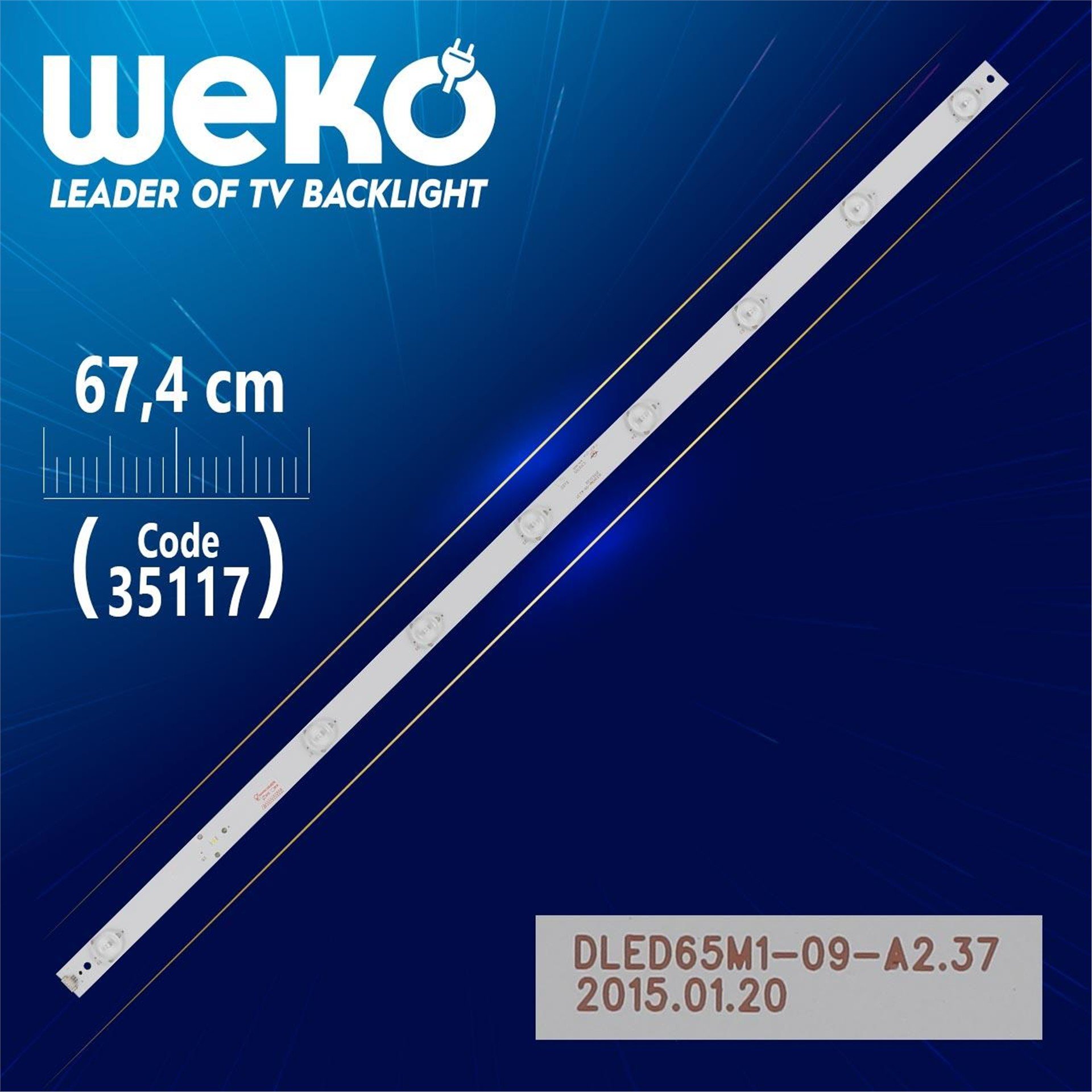 Weko DLED65M1-09-A1 - DLED65M1-09-A2.37 - PN: 210-108-1095H - 67.4 Cm 9 Ledli - (WK-857) Tv Led Bar - Tv Led Bar