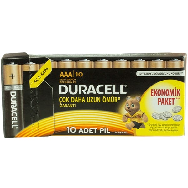 DURACELL BASIC EKONOMİK AAA İNCE KALEM PİL (10'LU PAKET FİYATI)