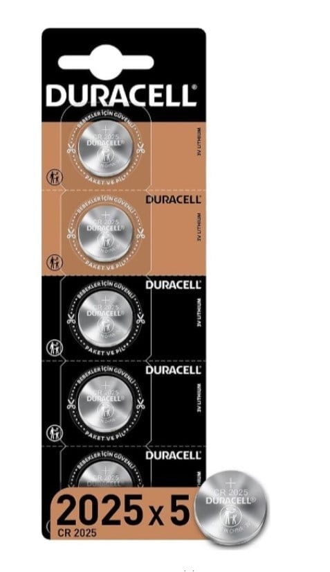 DURACELL CR2025 3 VOLT LİTYUM PARA PİL (5'Lİ PAKET FİYATI)