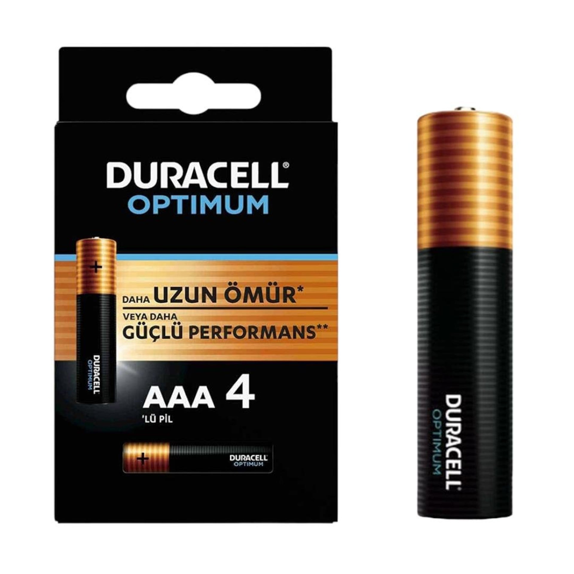 Duracell Duracell Optimum 1.5 Volt Alkalin AAA 4’lü İnce Kalem Pil MX2400 - Piller