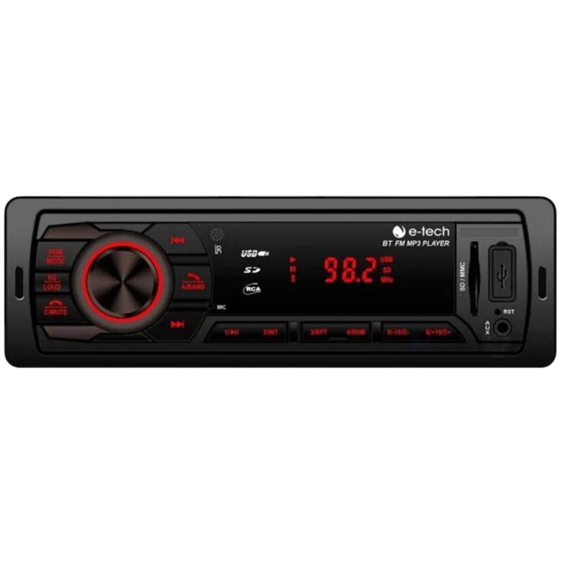 E-Tech E-Tech E-28434 UK'lı USB-SD-FM-Aux-Bluetooth Bağlantılı 4x40 Watt Oto Teyp - Double Teyp
