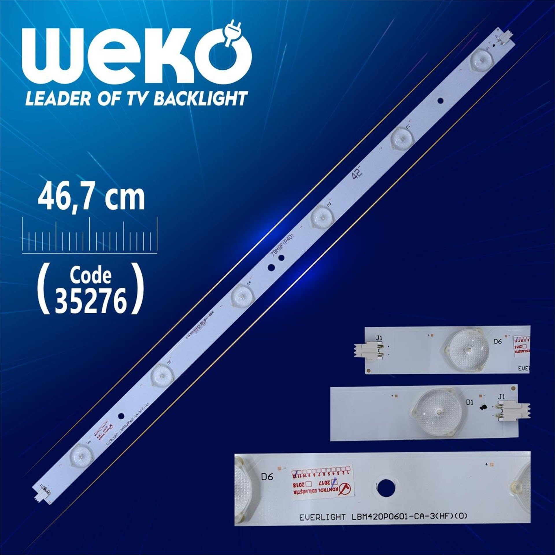 Weko EVERLIGHT LBM420P0601-CA-3(HF)(0) - 46.7 Cm 6 Ledli - WK-156 Tv Led Bar - Tv Led Bar