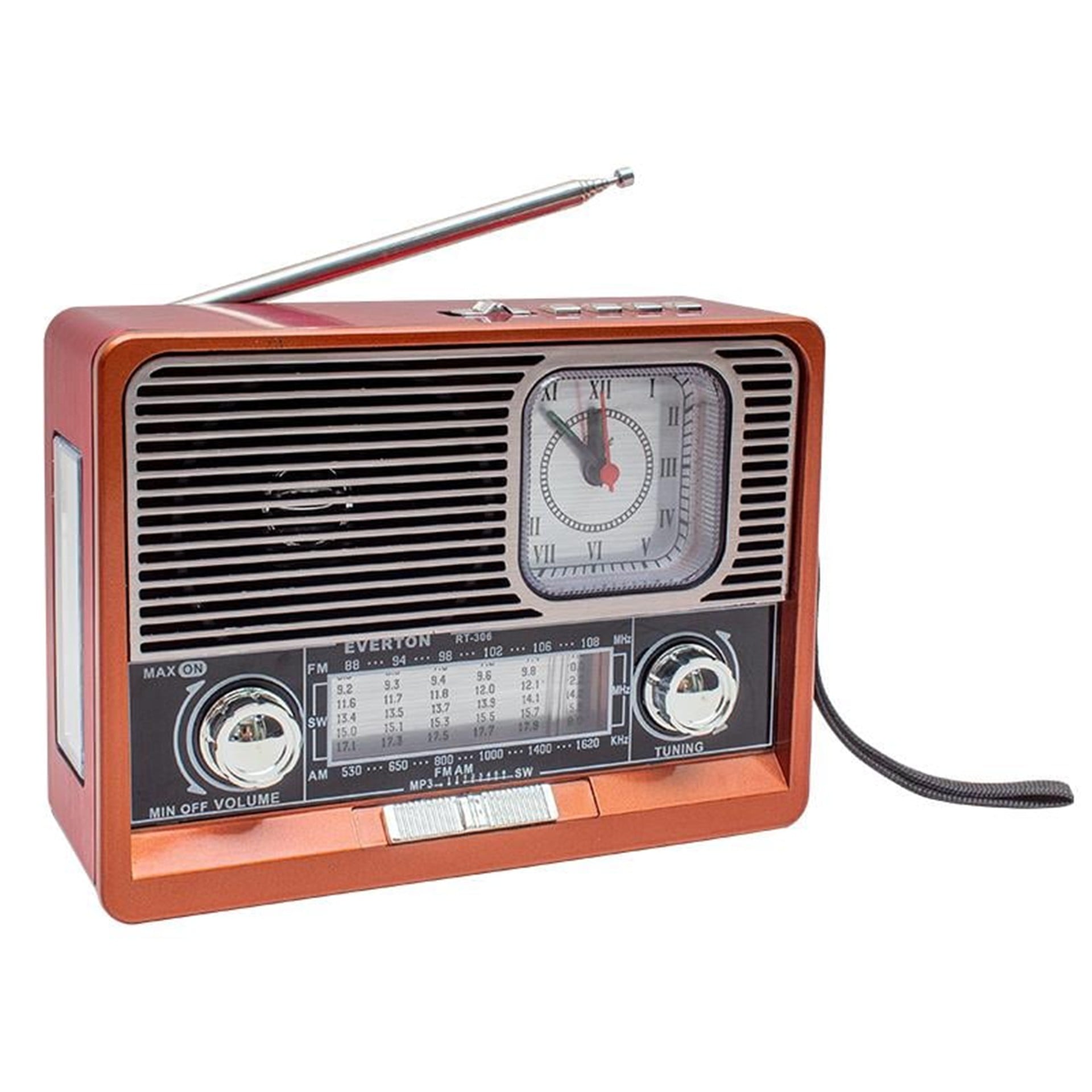 Everton Everton RT-306BT USB/TF/FM/Bluetooth Destekli Saat Göstergeli Nostaljik Radyo - Taşınabilir Radyo