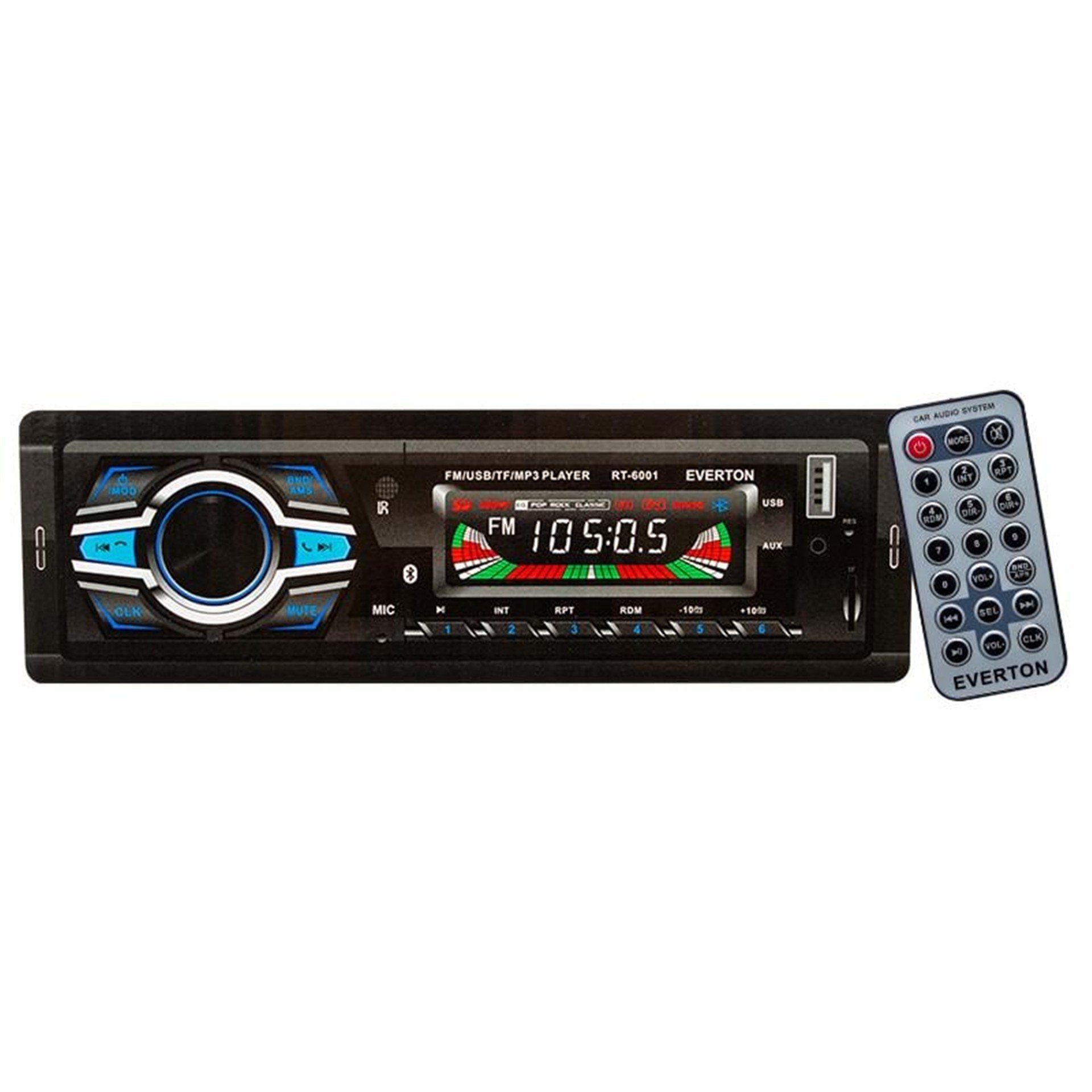 Everton Everton RT-6001 Bluetoothlu USB/TF/FM/AUX/BT MP3 Çalarlı Mekaniksiz Oto Teyp - Oto Teyp