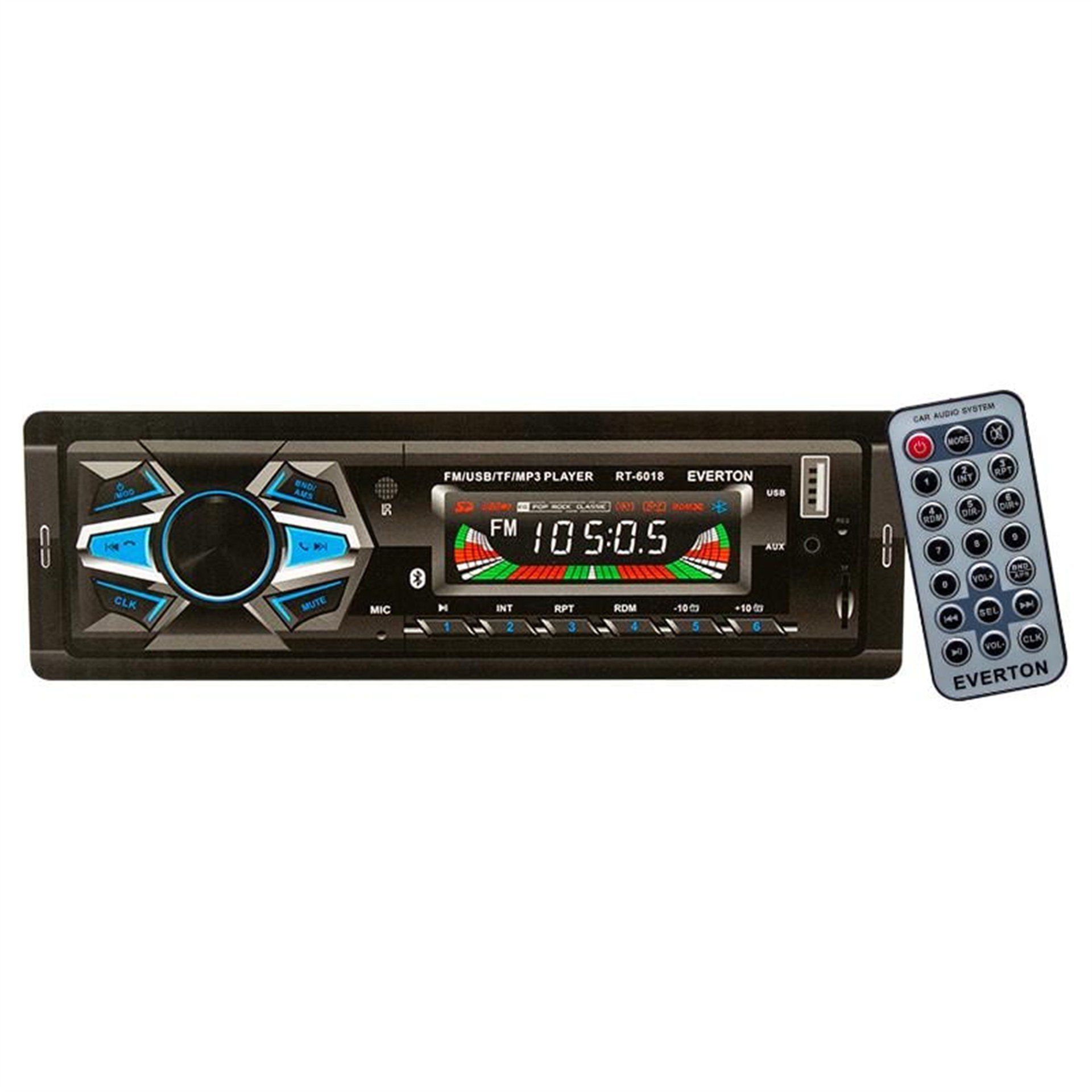 Everton Everton RT-6018 Bluetoothlu USB/TF/FM/AUX/BT MP3 Çalarlı Mekaniksiz Oto Teyp - Oto Teyp
