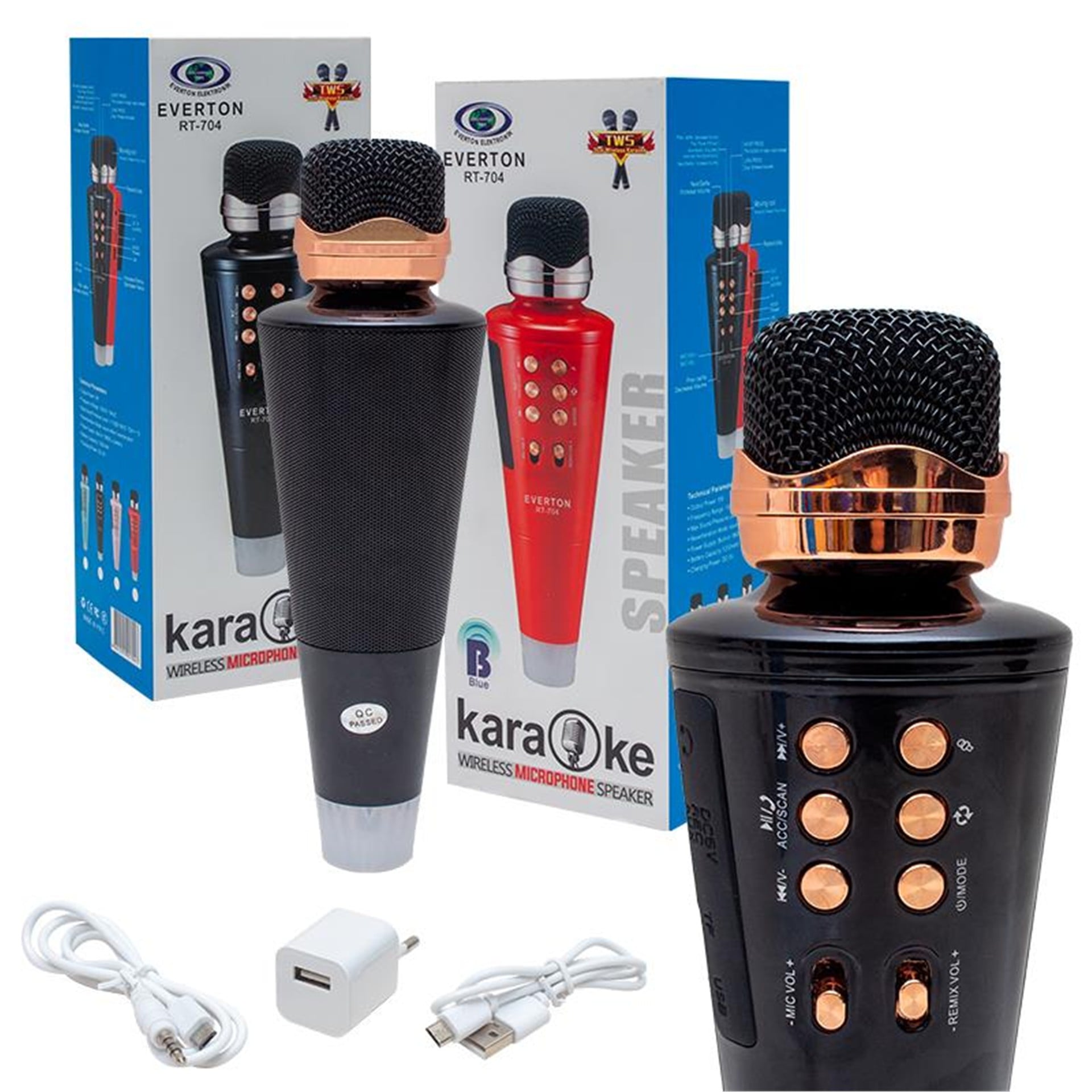 Everton Everton RT-704 Wireless-TF-Aux Kablosuz Karaoke Mikrofon - Mikrofon