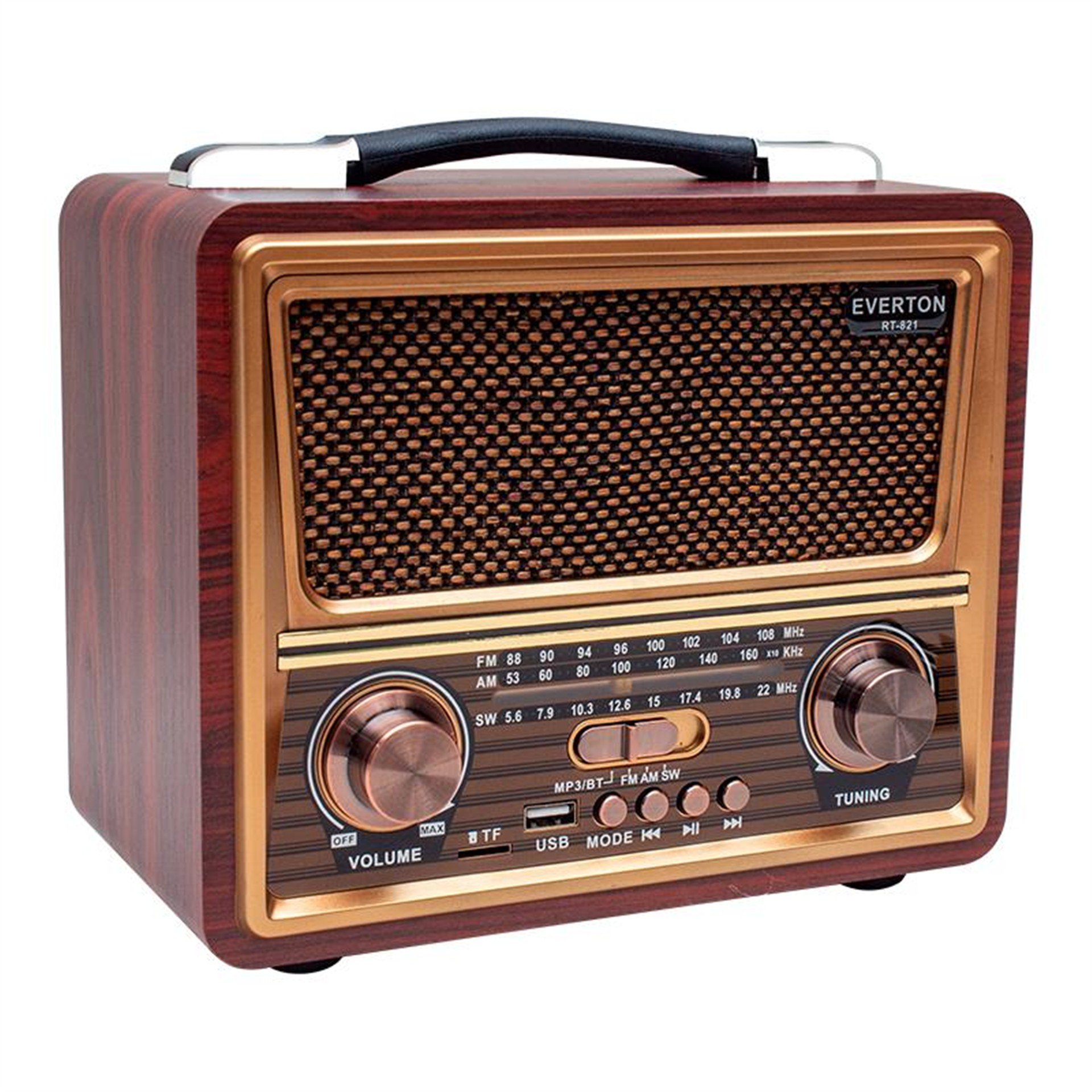 Everton Everton RT-821 USB/TF/FM/Bluetooth Destekli Nostaljik Radyo - Taşınabilir Radyo