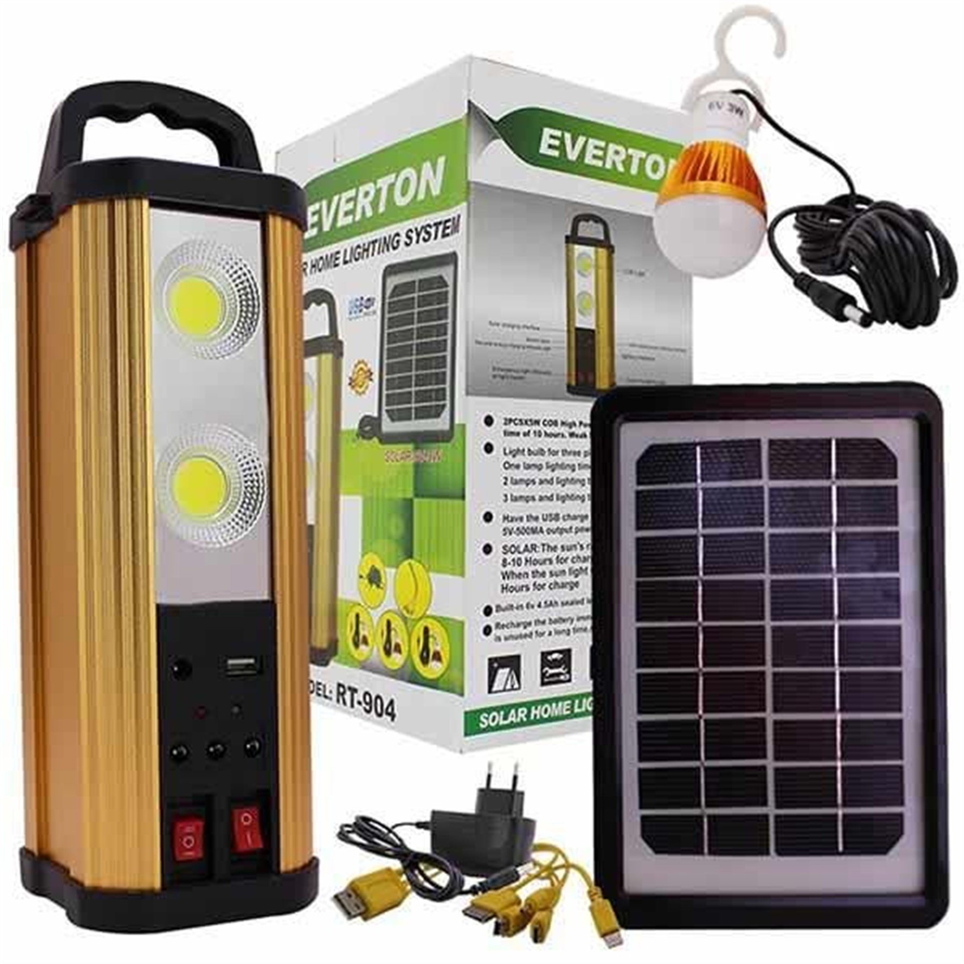 Everton Everton RT-904 USB-SD Girişli Solar Led Işıldak - Fener ve Işıldaklar
