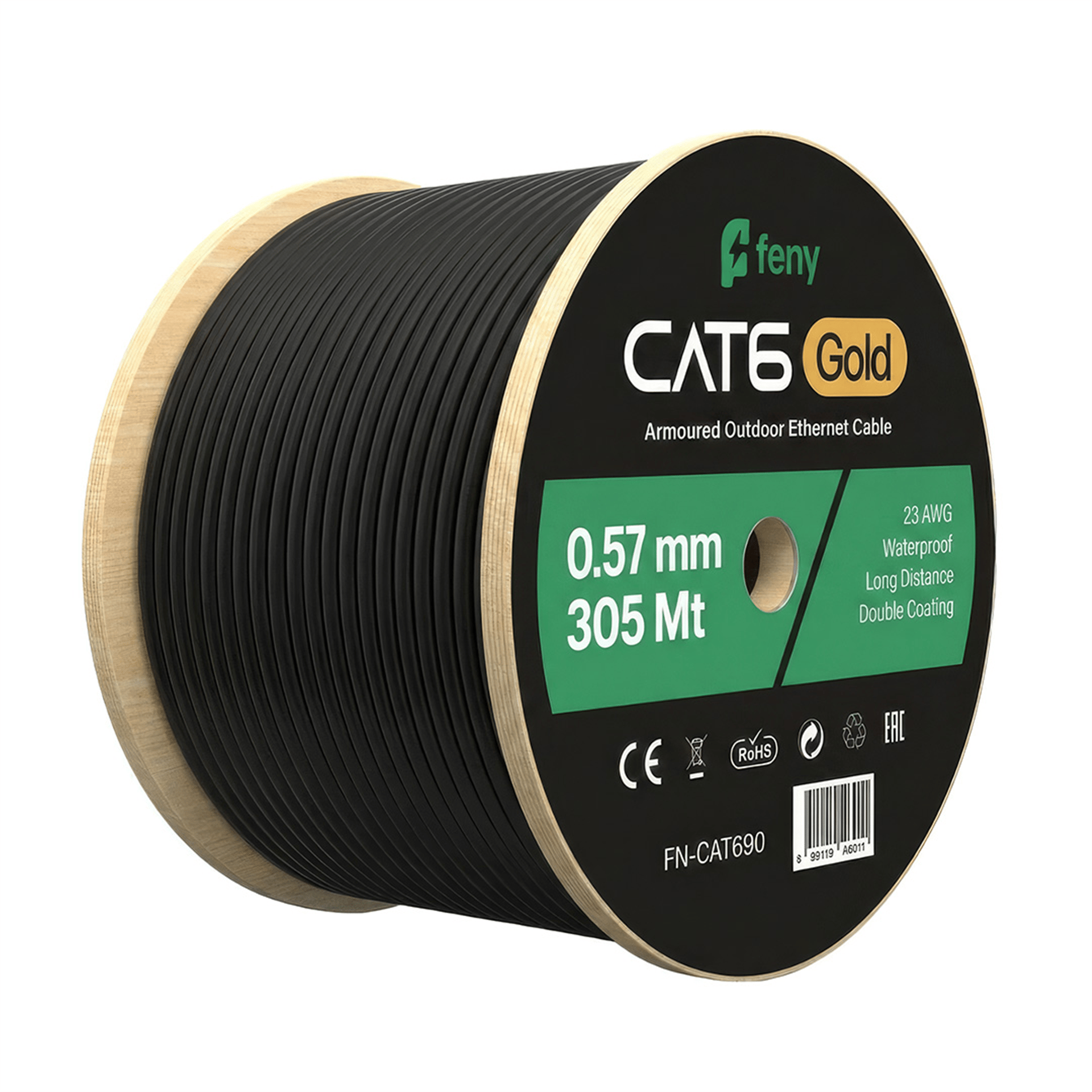 Feny Feny FN-CAT690 305 Metre 23 AWG 0.57mm Dış Mekan Cat6 UTP Kablo - Cat5 Cat6 Cat7 Cat8 Kablo