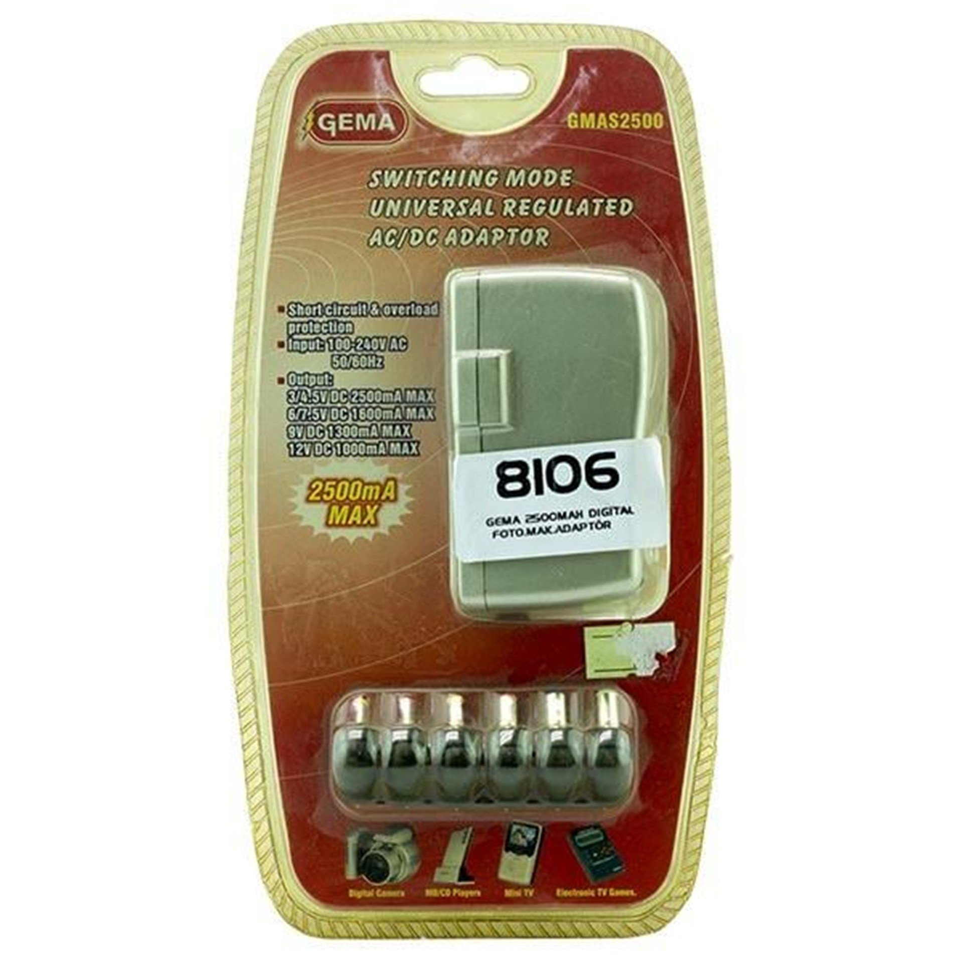 Gema Gema 3 Volt - 12 Volt - 2.5 Amper Ayarlı Adaptör - Adaptörler