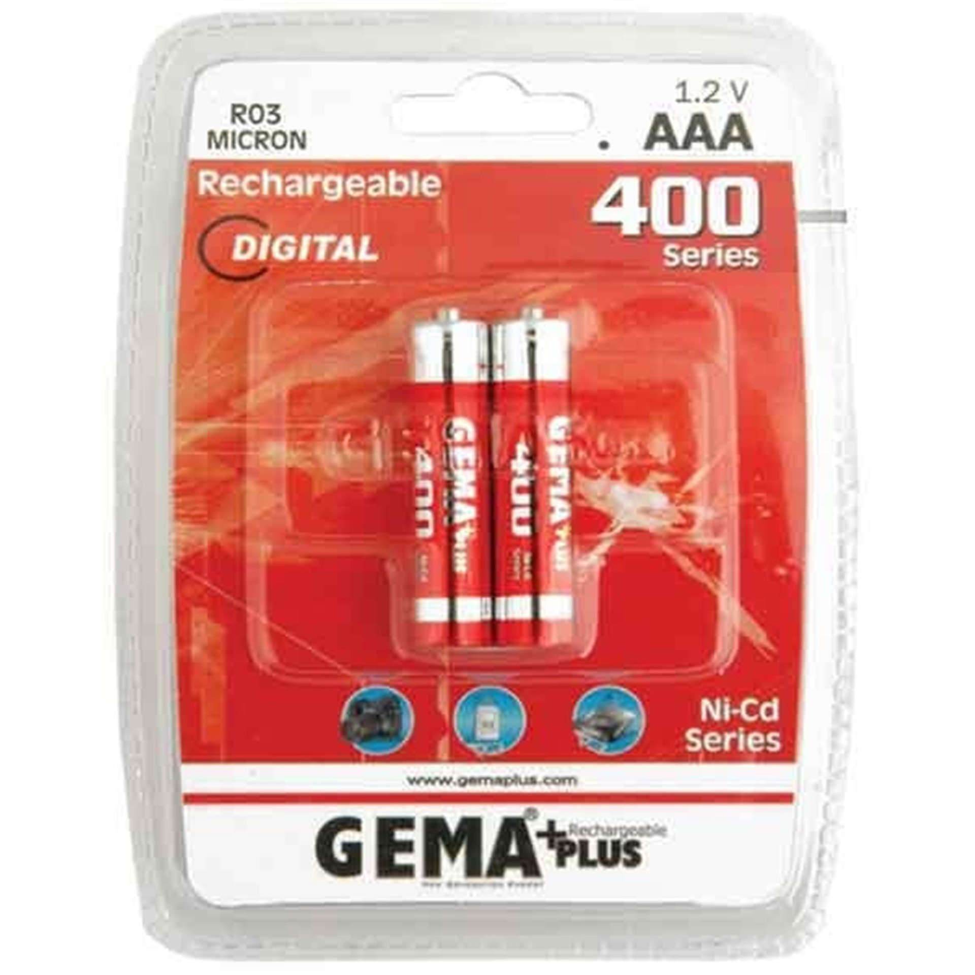 Gema Gema Plus 400 MA İnce Şarjlı AAA Pil - Şarjlı Piller