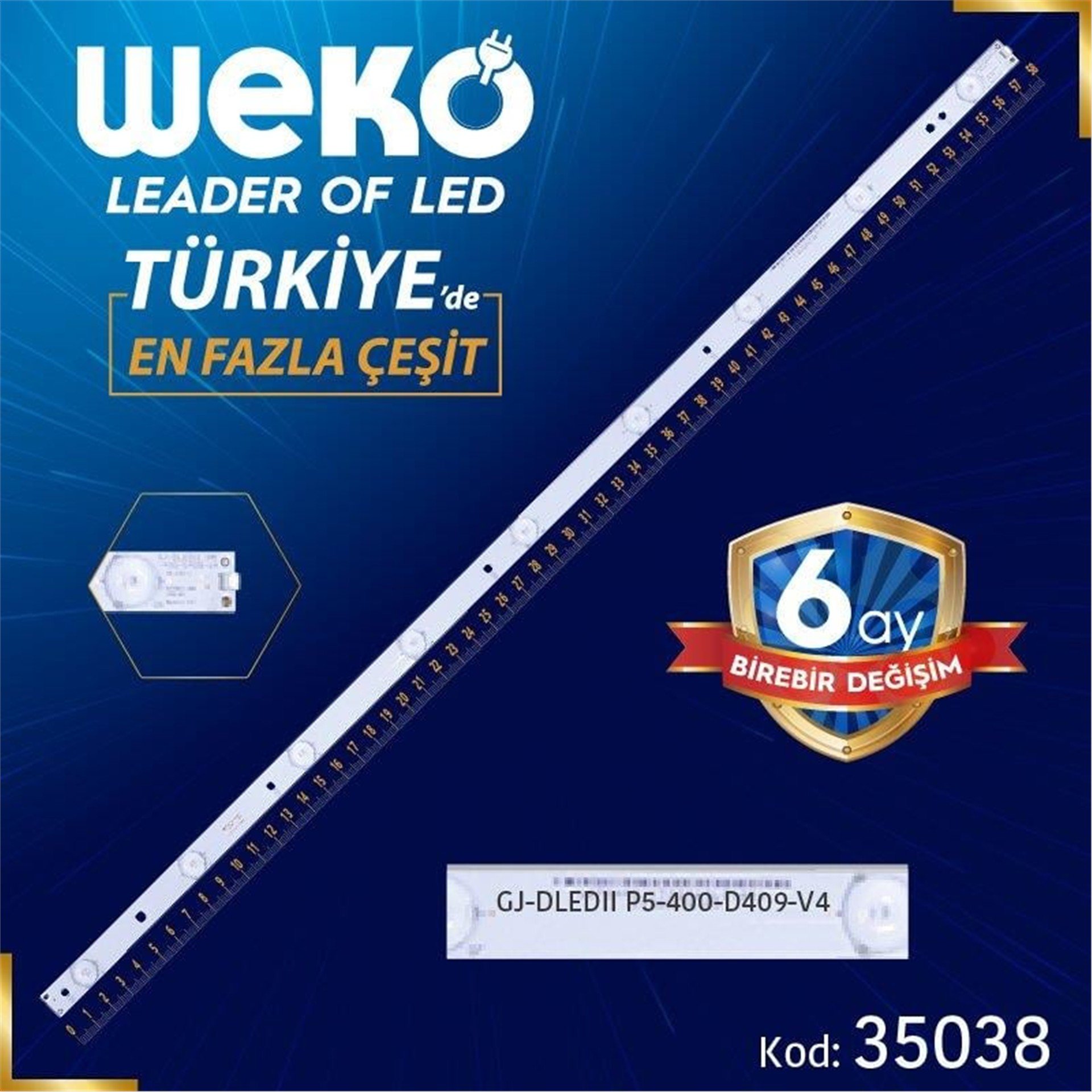 Weko GJ-DLEDII P5-400-D409-V4 - 9 Ledli 58 Cm - WK-818 Led Tv Bar - Tv Led Bar