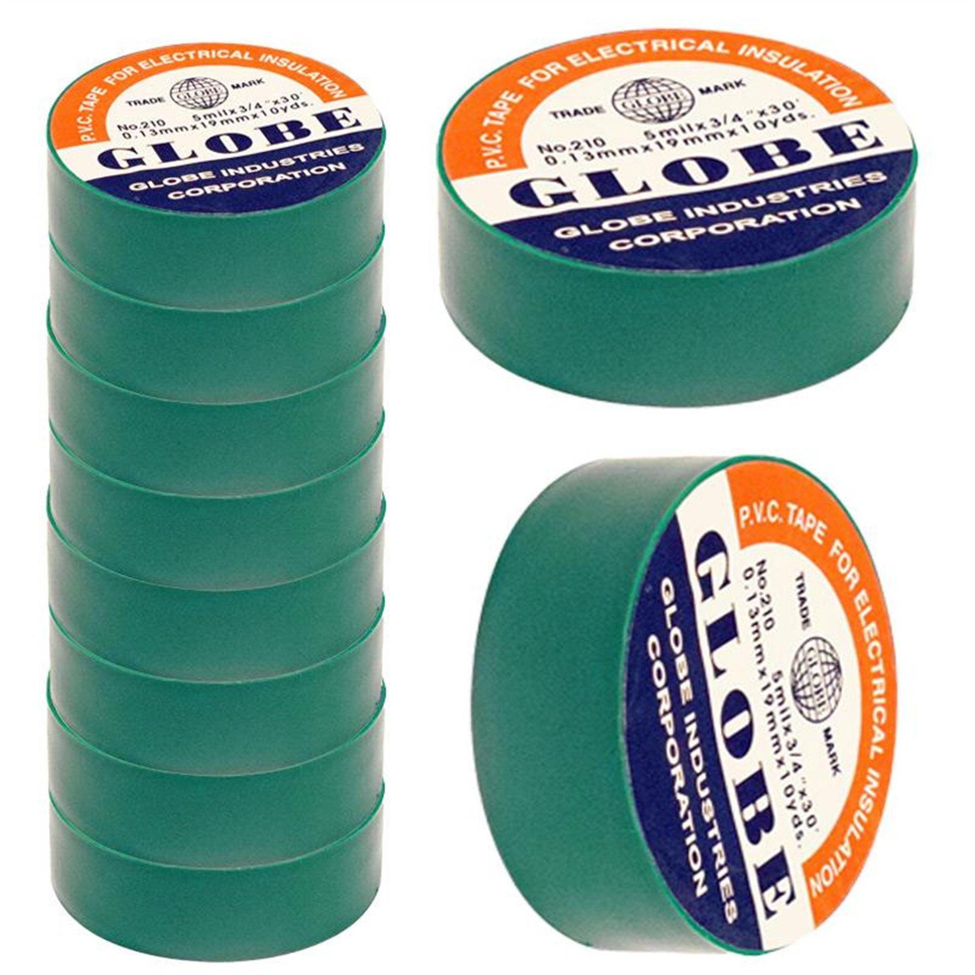 Globe Globe 0.13Mmx19Mm İzole Bant 10'lu Yeşil - Kablo Ekipmanları