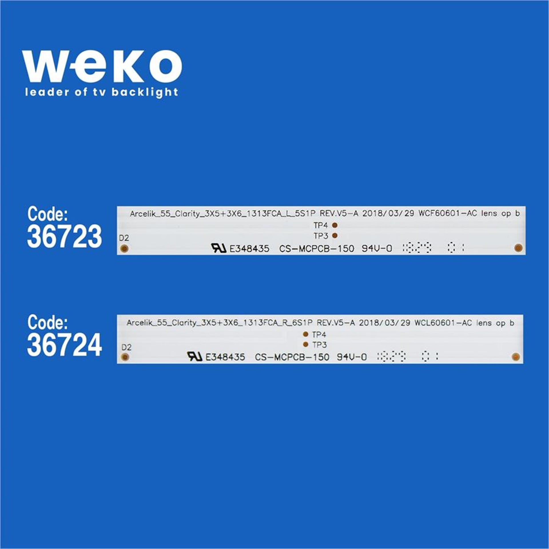 Weko Grundig /Pilot 55NXEW9 55'' İnç 6 Adet Tv Led Bar - Grundig Led Bar