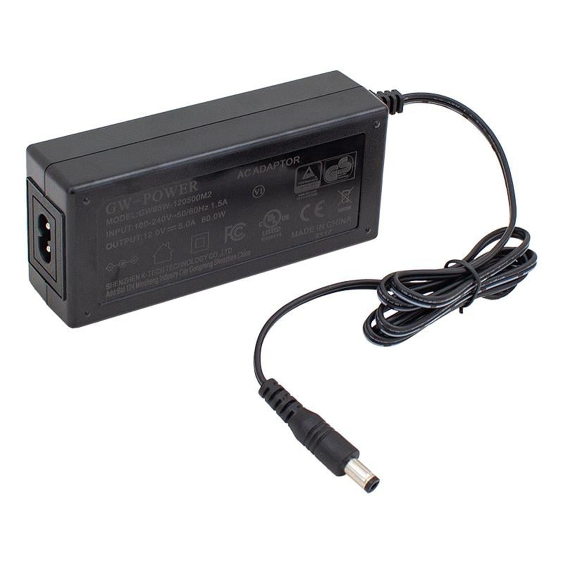 GW-Power GW-Power 12 V - 5 A Plastik Kasa Masa Tipi Adaptör 5.5*2.5 Uç - Adaptörler