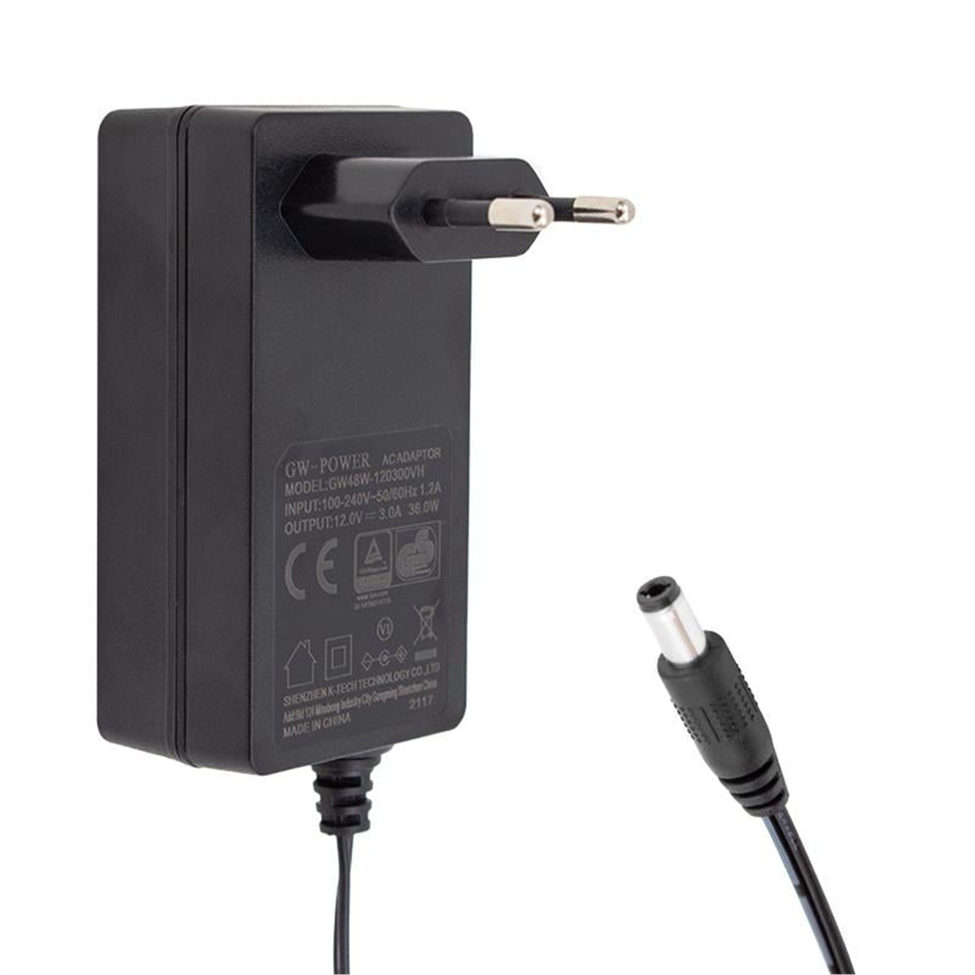 GW-Power GW-Power 12 Volt 3 Amper Plastik Kasa Priz Tipi Adaptör 5.5*2.5 Uç - Adaptörler