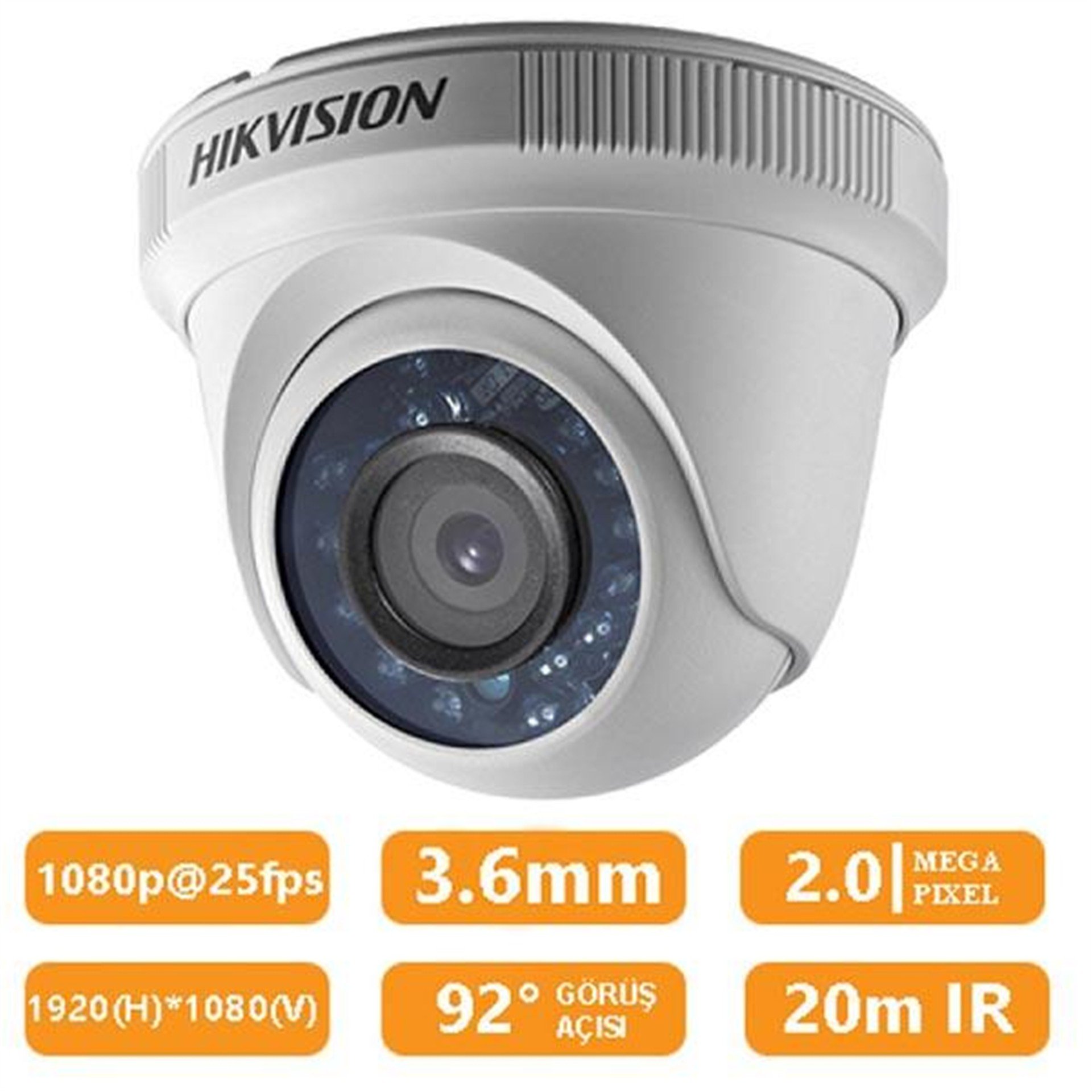 Oem Haıkon Ds-2Ce56D0T-Irp 2Mp 3.6Mm Hd-Tvı Dome Kamera - Güvenlik Kamerası