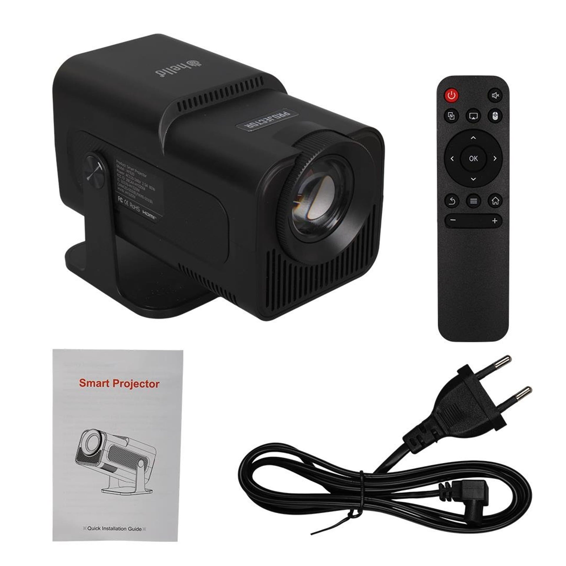 Hello Hello HY320 Android 11 Akıllı LED Ayarlanabilir Projeksiyon FHD Kablosuz Görüntü Aktarım Destekli Ev Sinema Sistemi - Projeksiyon Cihazı