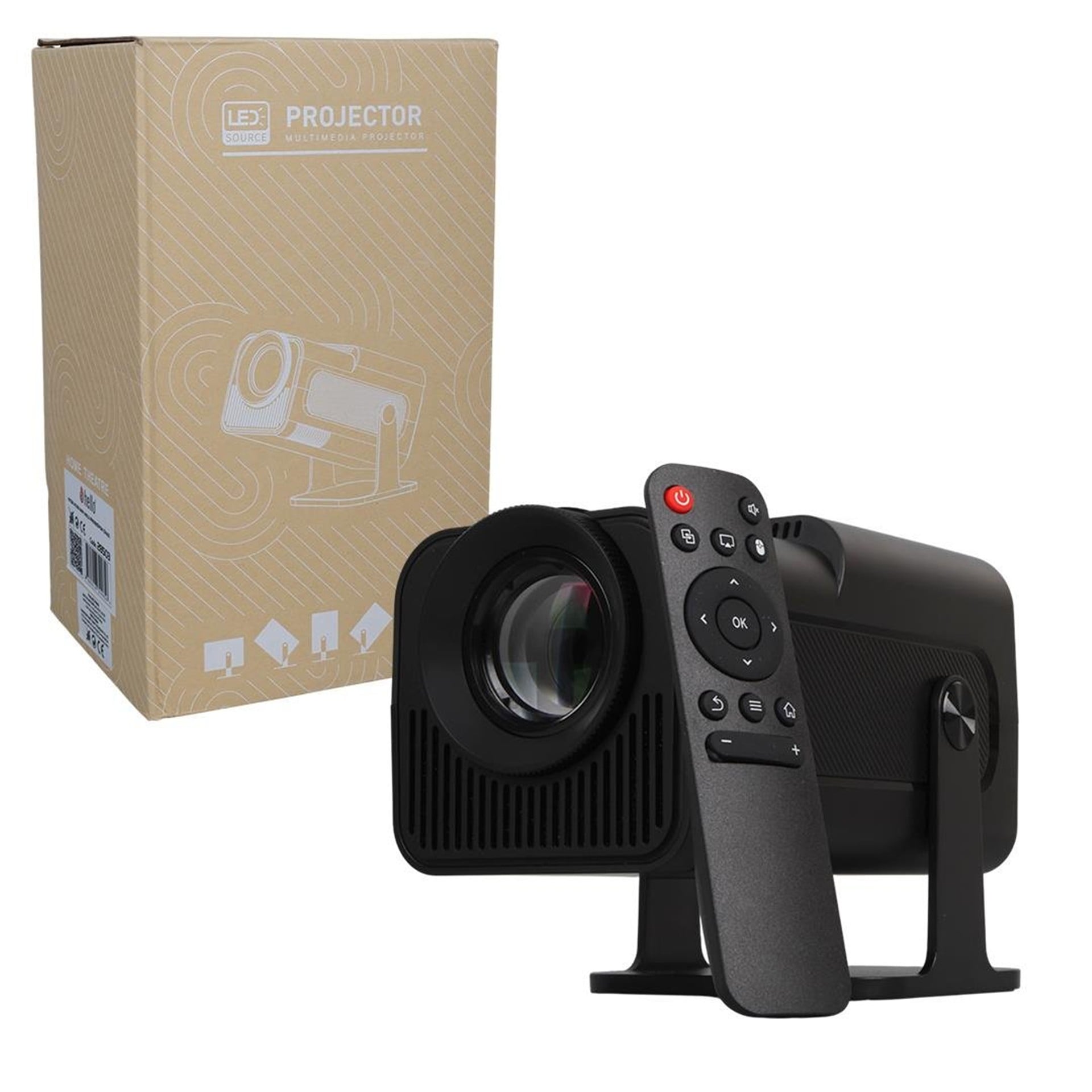Hello Hello HY320 Android 11 Akıllı LED Ayarlanabilir Projeksiyon FHD Kablosuz Görüntü Aktarım Destekli Ev Sinema Sistemi - Projeksiyon Cihazı