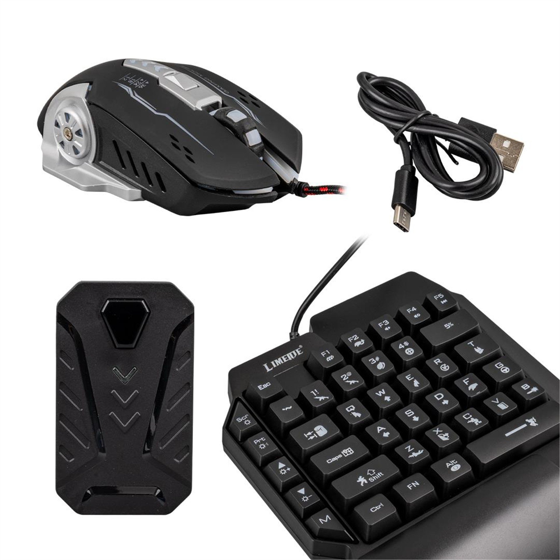 Hello Hello JCHF-68 Klavye Mouse Bluetooth Gamepad Denetleyici Dönüştürücü - Klavye & Mouse Set