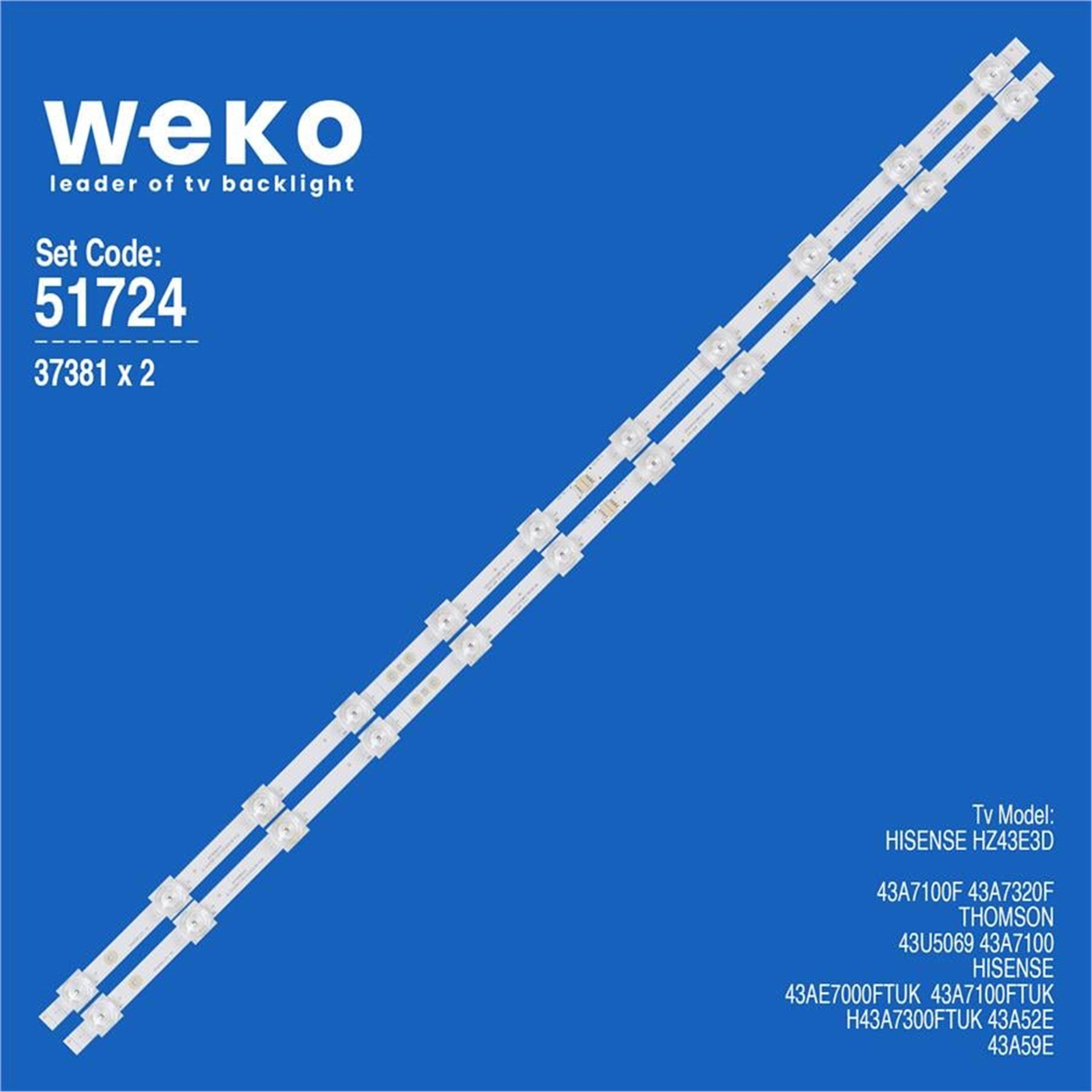 Weko Hisense 43A59E 43'' 2 Adet Tv Led Bar - Hisense Led Bar