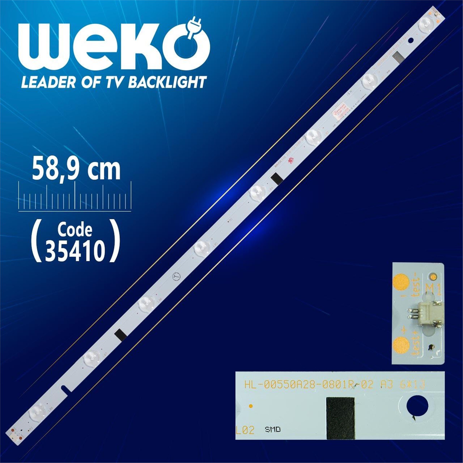 Weko HL-00550A28-0801R-02 A3 6*13 - 180 DT0-5517R00-0H - 58.9 Cm 8 Ledli - WK-994 Led Tv Bar - Tv Led Bar