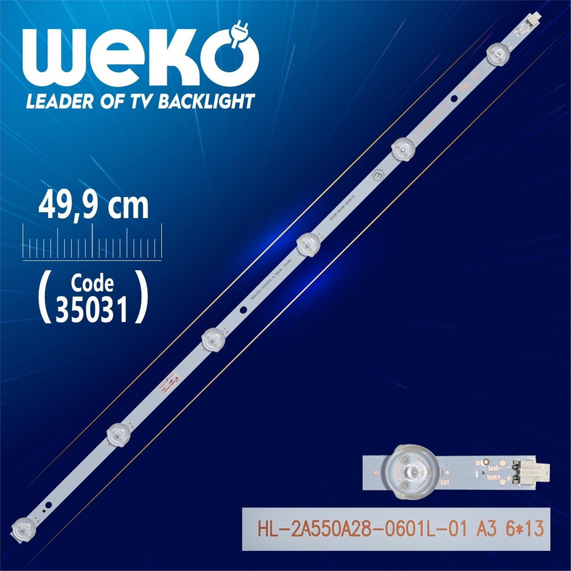 Weko HL-2A550A28-0601L-01 A3 6*13 - 8D2A-550A-280610 - 49.9 Cm 6 Ledli - WK-813 Led Tv Bar - Tv Led Bar
