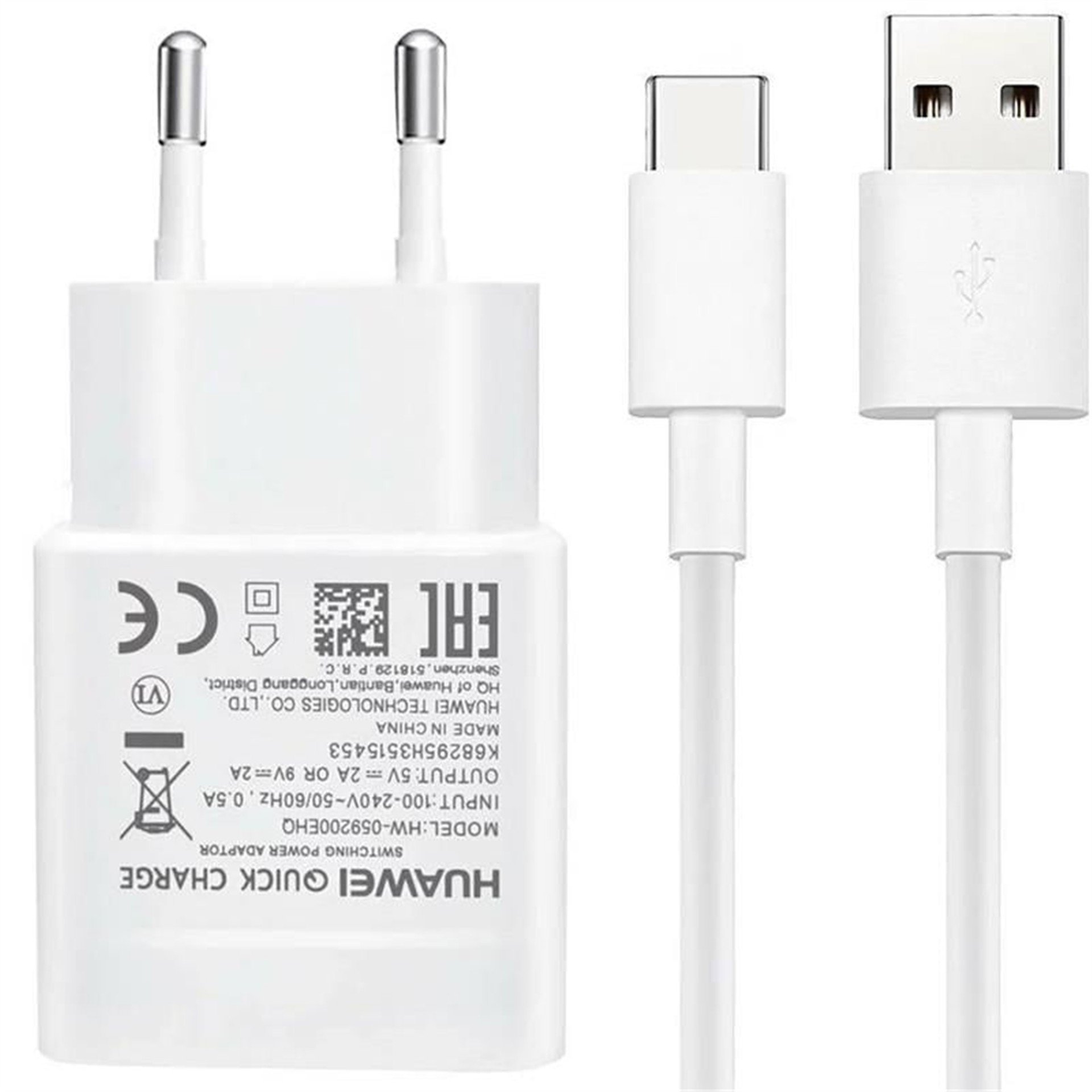 Huawei Huawei HW-059200EHQ 5-9 Volt 2 Amper Hızlı Şarj Aleti - Type-C Data Kablosu - Şarj Cihazları