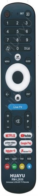 HUAYU RM-L2038 NETFLIX-YOUTUBE-DISNEY-PRIME VIDEO TUŞLU LCD-LED TV KUMANDA