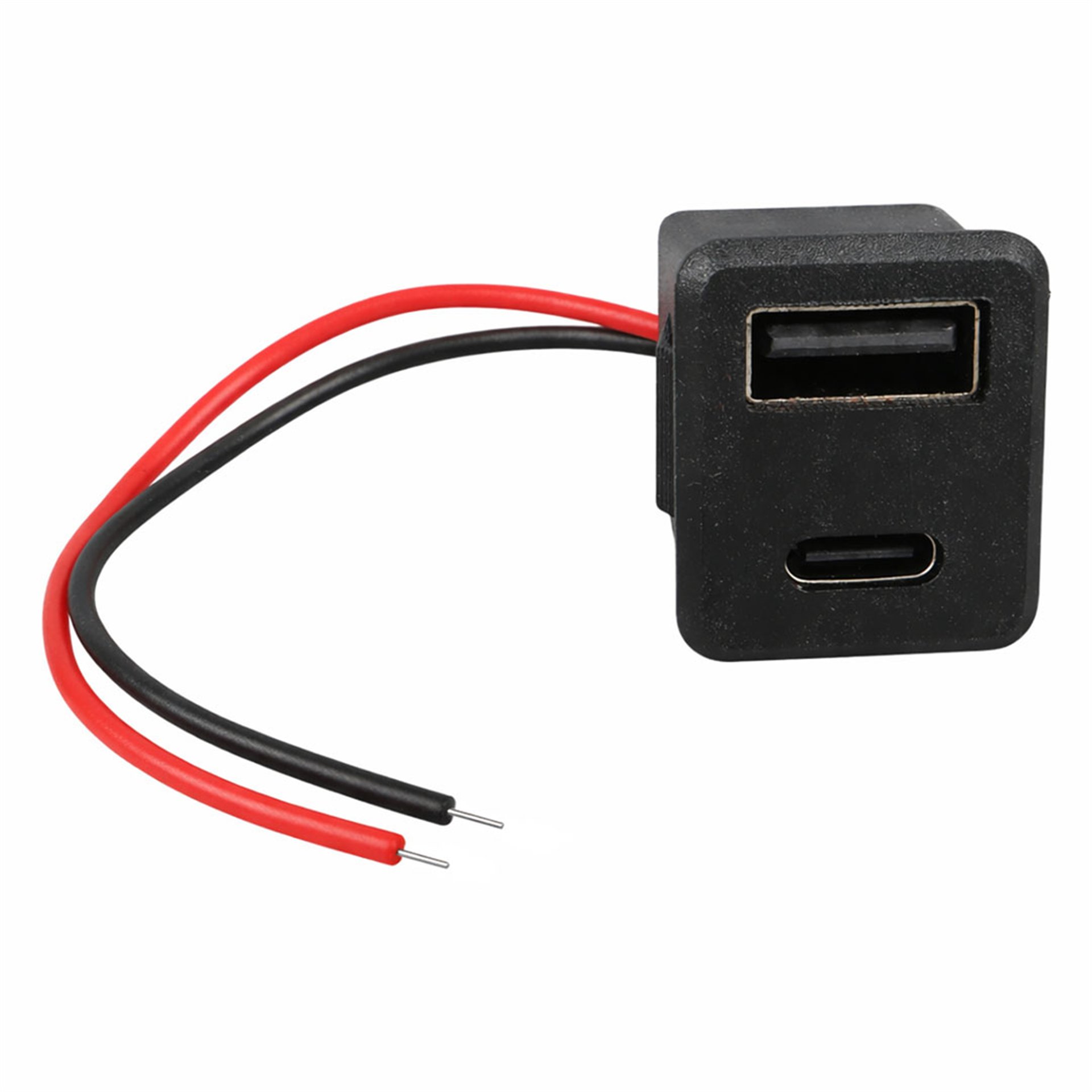Powermaster IC-266T-4 Pano Tip Kare Type-C + USB Şarj Soketi Bağlantı Modülü - Fiş - Jack - Şase - Buton - Konnektör