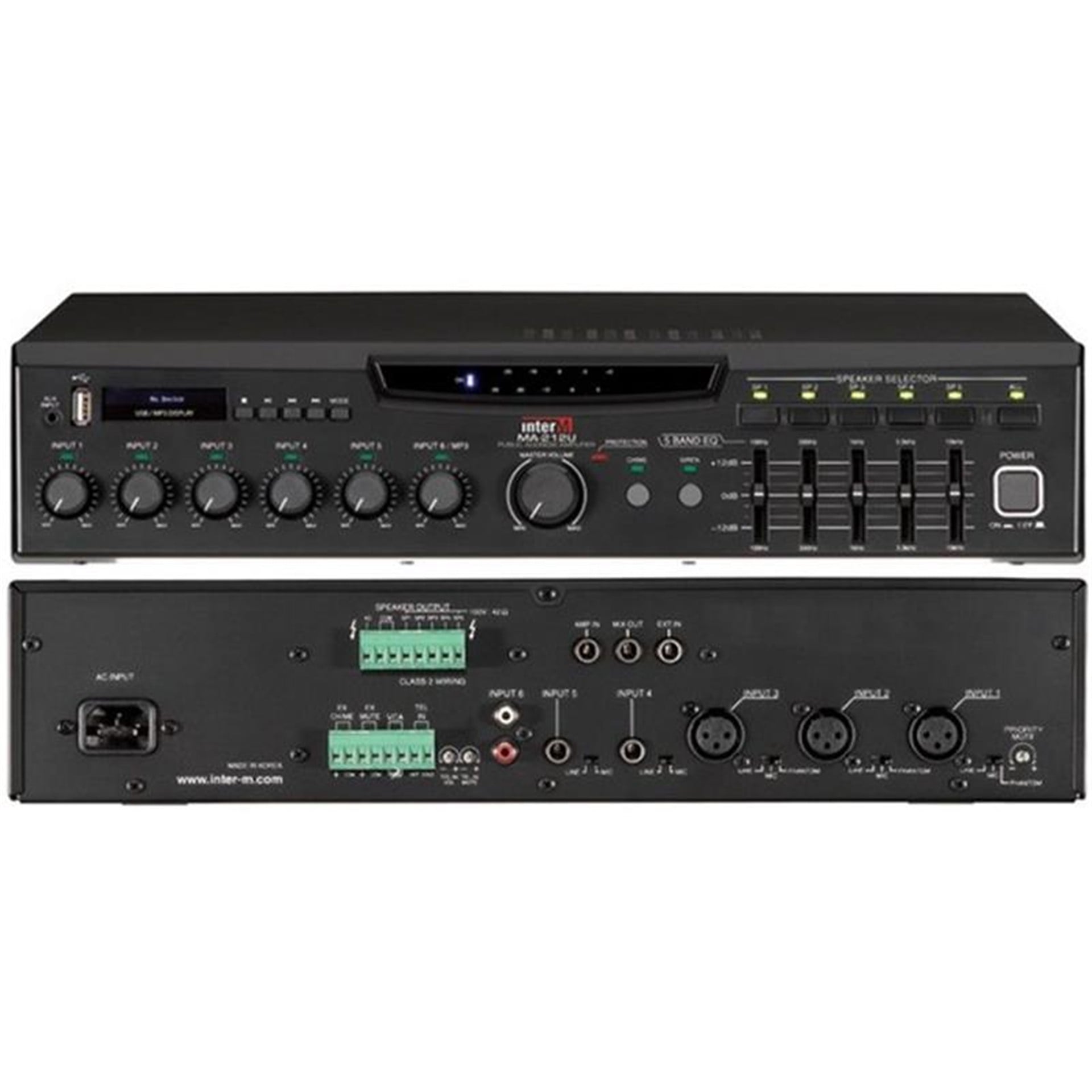 Oem Inter-M Ma-212 120 Watt Trafolu 5 Çıkışlı Mıxer Anfi - Seslendirme Amfileri