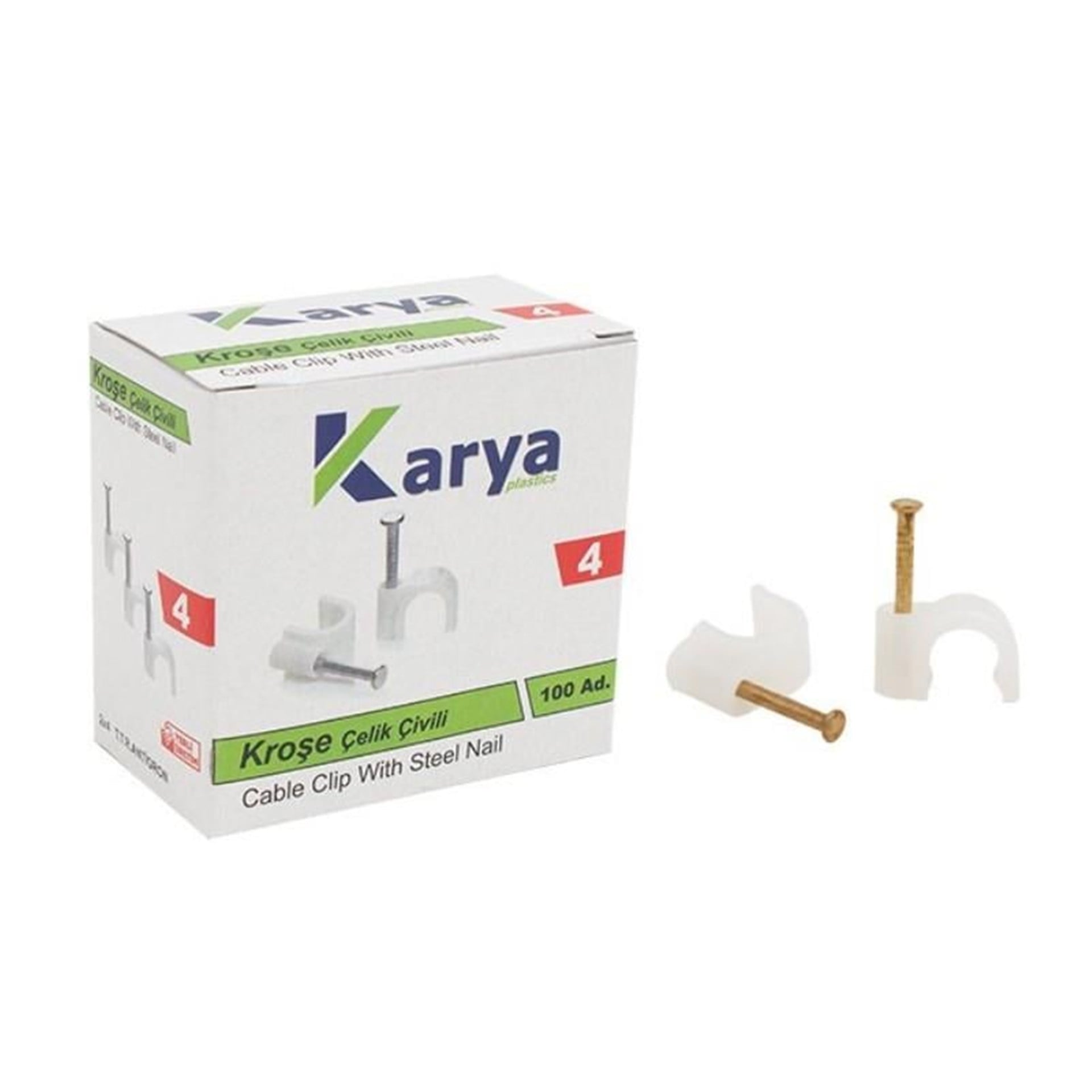 Karya Karya Kroşe 4 Numara (100'lü Paket) - Kablo Ekipmanları