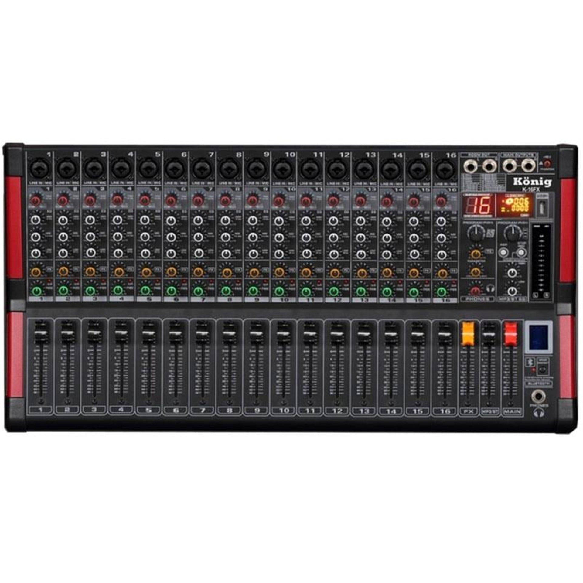 König König K-16FX USB-SD-Bluetooth Destekli 16 Kanal Deck Mixer - Seslendirme Mixerleri