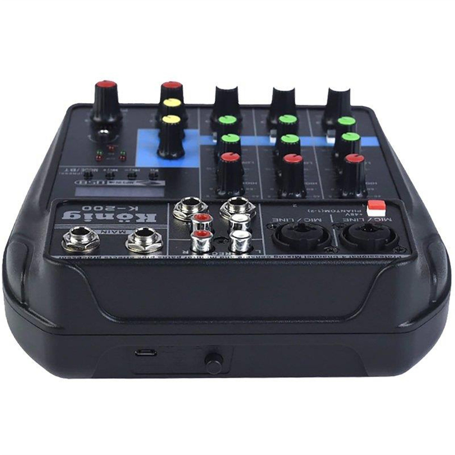 König König K-200 USB Bluetooth Delay Repeat 4 Kanal 48V Phantom Mixer-Konsol - Seslendirme Amfileri