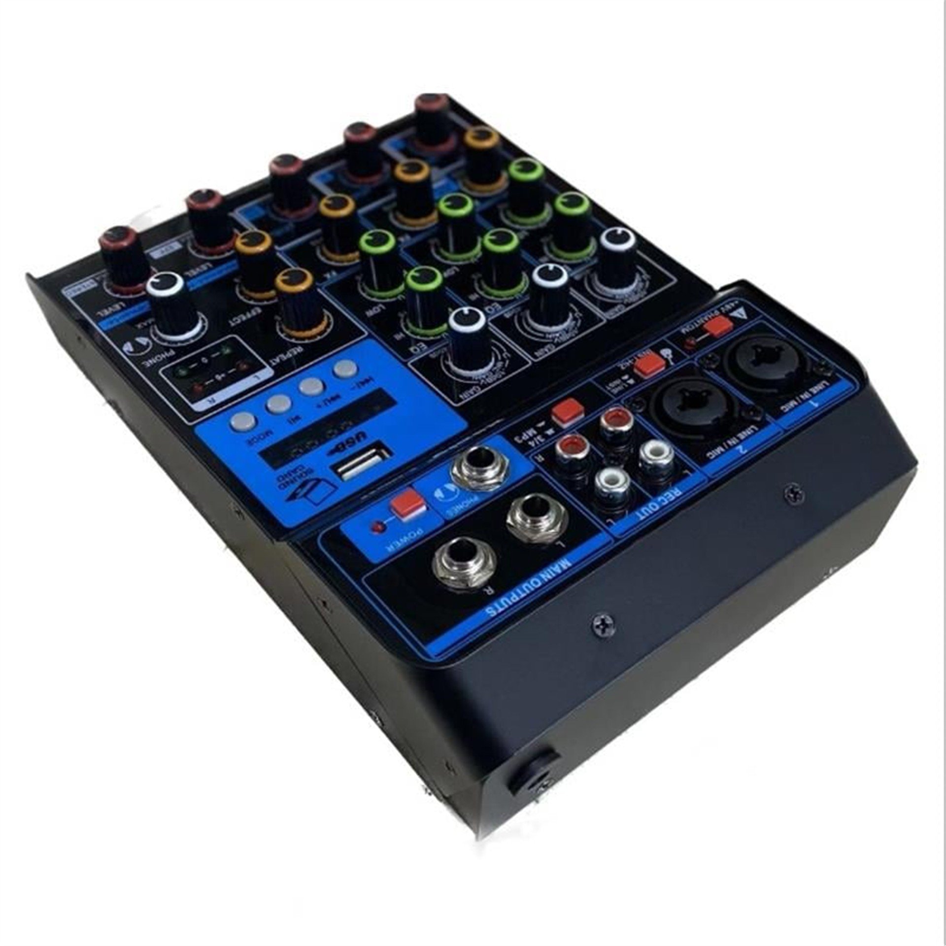 König König K-400 USB Bluetooth Delay Repeat 4 Kanal 48V Phantom Mixer-Konsol - Seslendirme Mixerleri