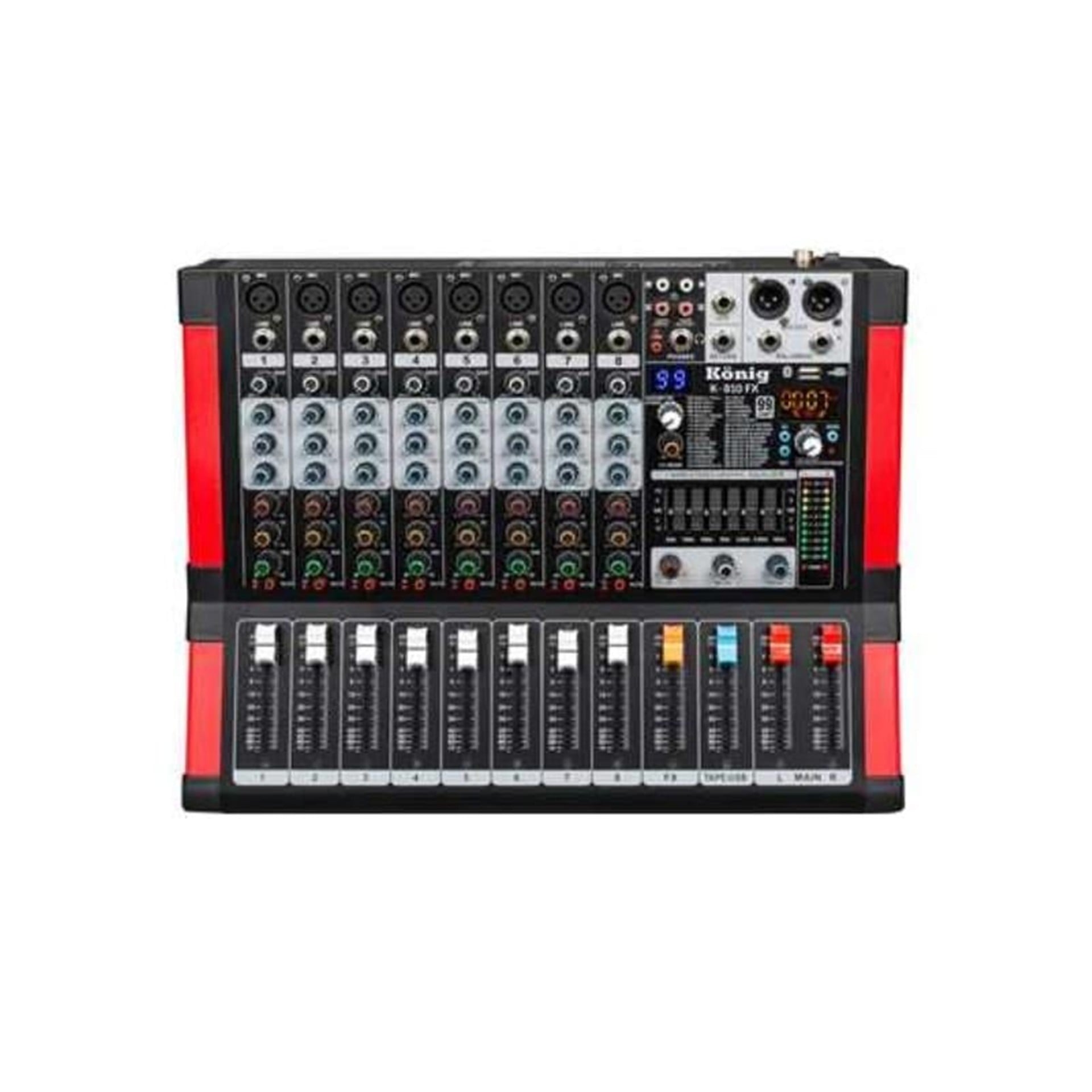 König König K-810Fx Usb-Sd-Bluetooth Destekli 8 Kanal Dıamond Serisi Deck Mıxer - Cami Anfisi