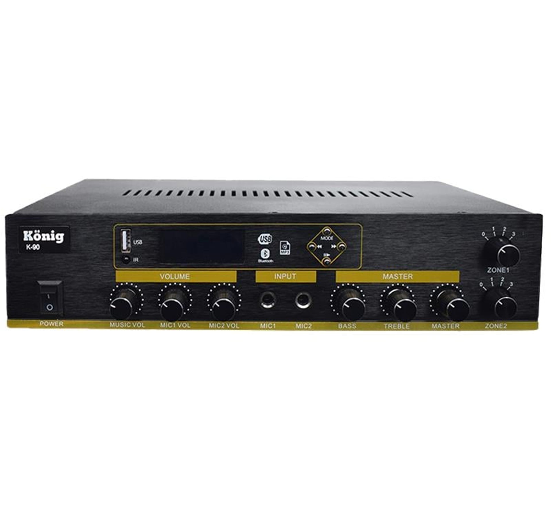 König König K-90 2 Zonlu 100 Watt Usb-Bluetooth-2 Bölgeli 2 Mik. Giriş Trafolu Anfi - Seslendirme Amfileri