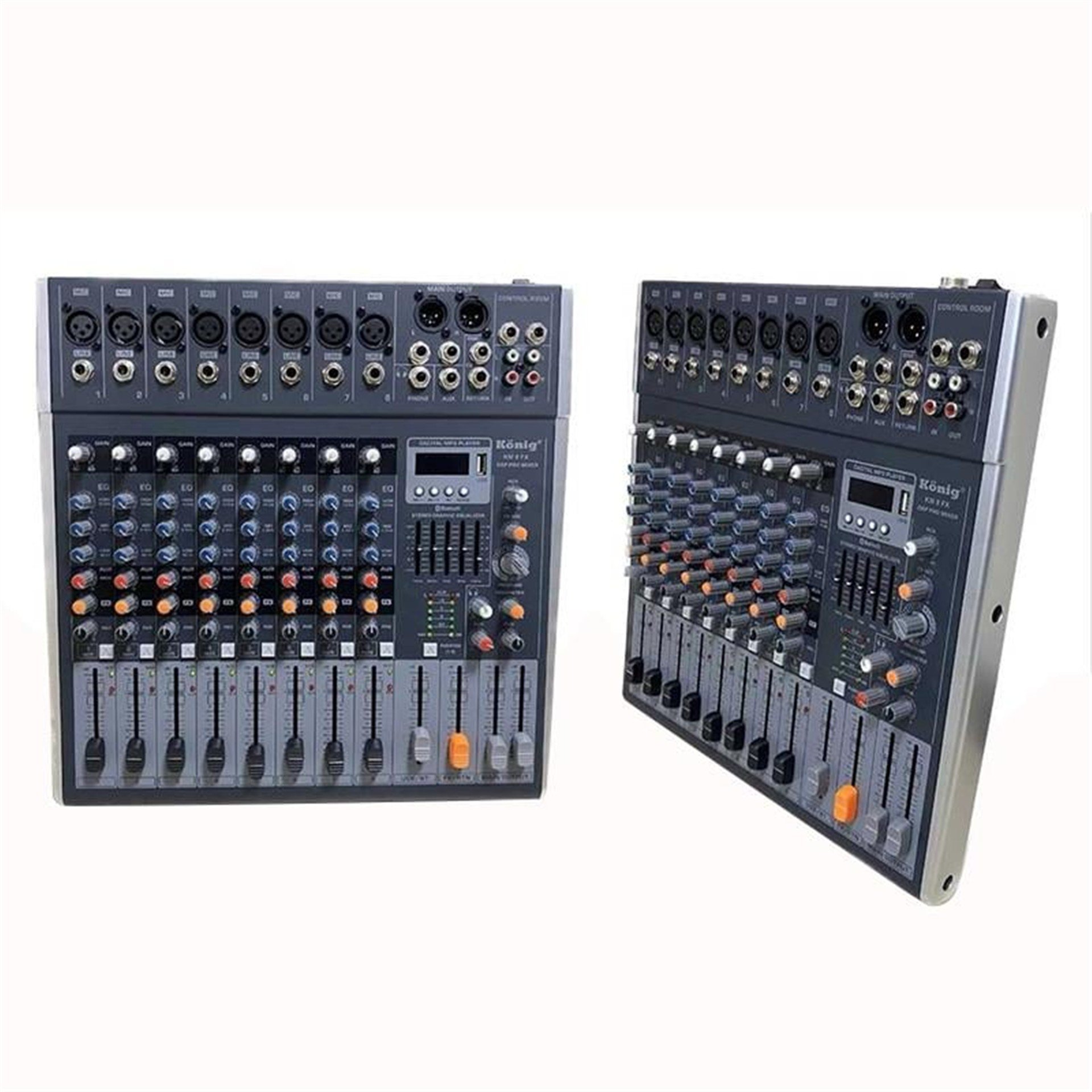König König KM-8 FX USB-SD-Bluetooth Destekli 8 Kanal Deck Mixer - Seslendirme Mixerleri