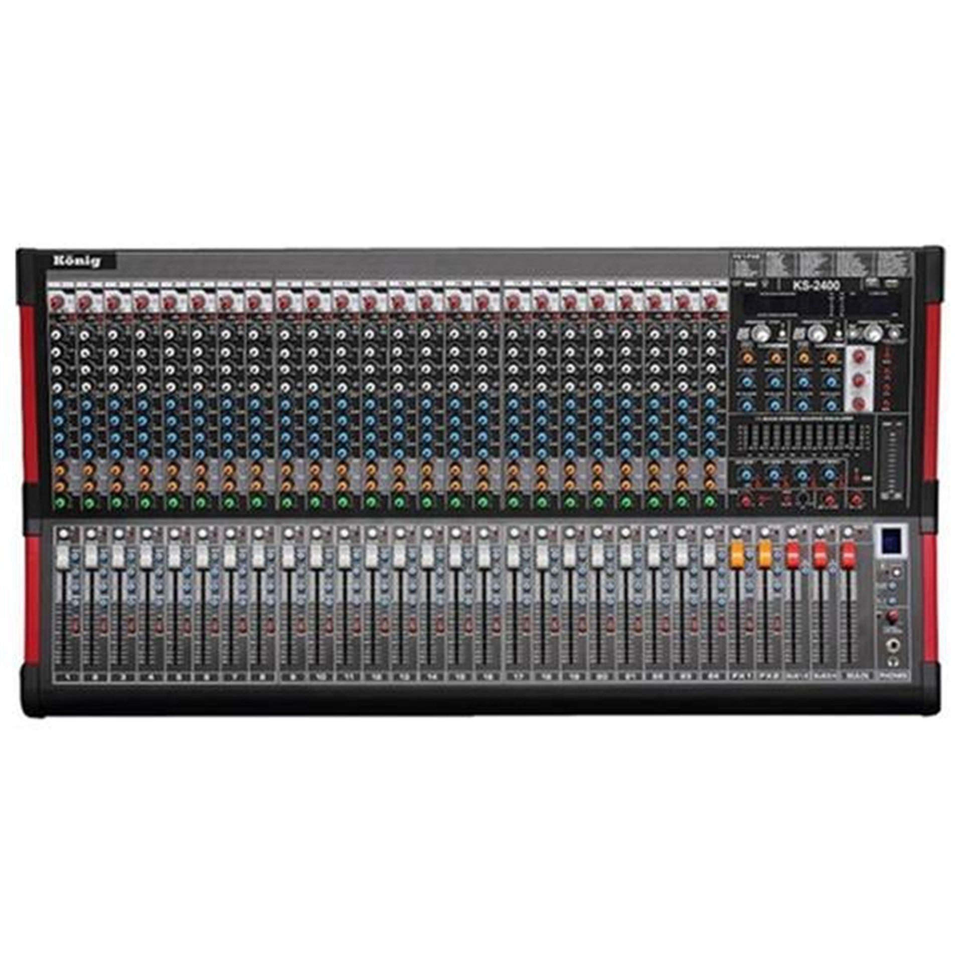 König König Ks-2400 24 Kanal Çift Efect Usb-Sd-Dısk-Bt-Mp3 Recordıng 2X99 Dsp 11 Bant Eq Deck Mixer - Cami Anfisi