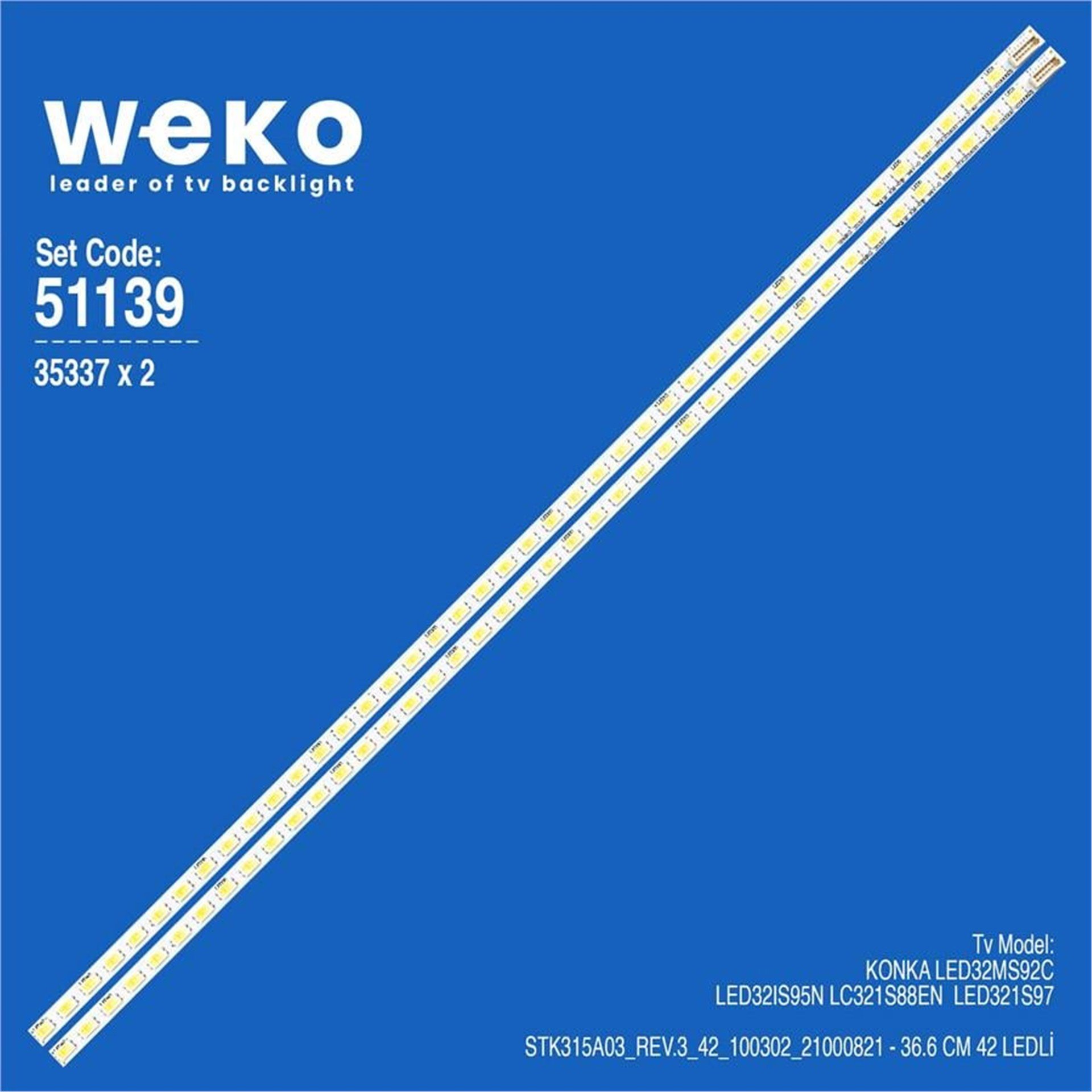 Weko Konka LED32MS92C 32'' 2 Adet Tv Led Bar - Konka Led Bar
