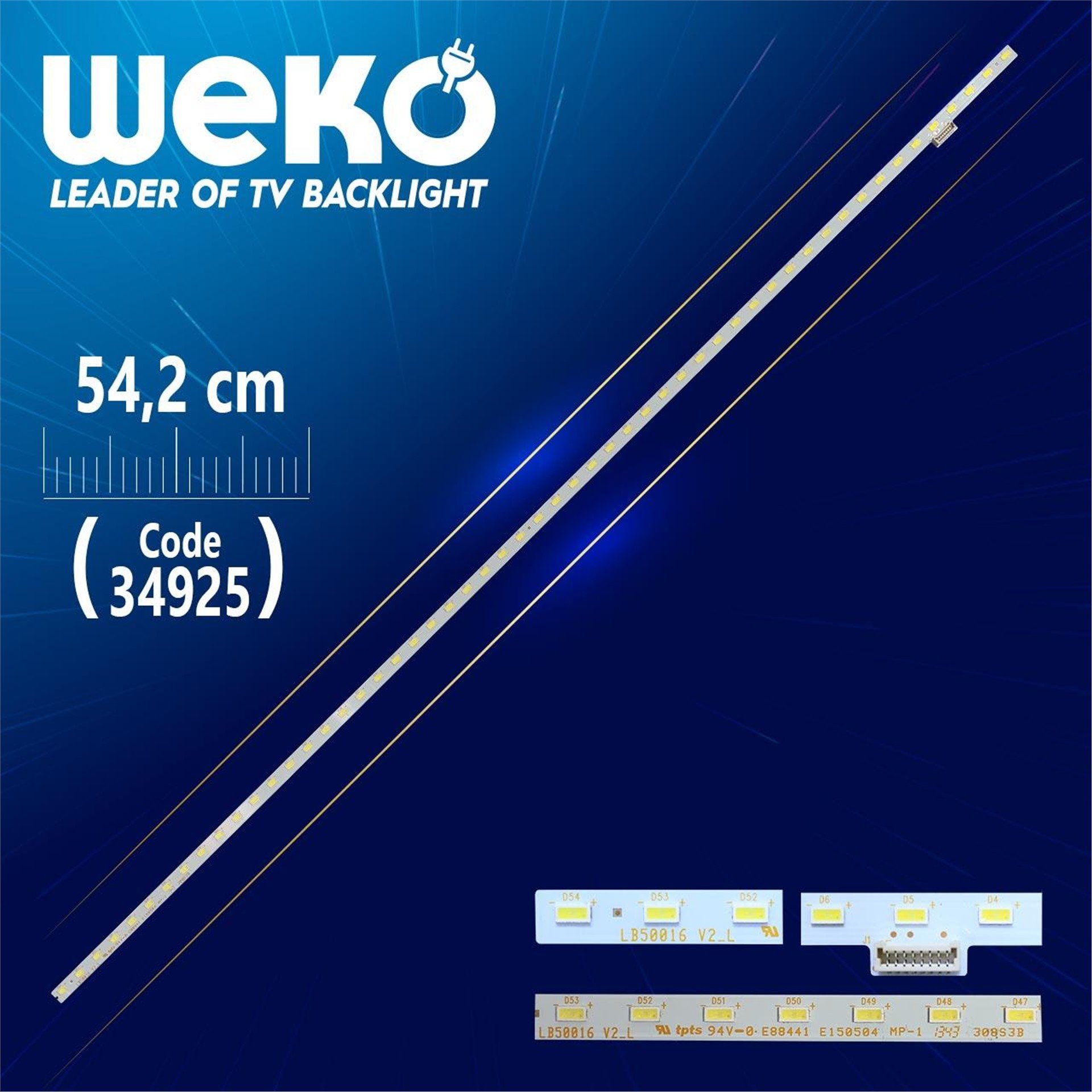 Weko LB50016 V2 _ L - 308S3B  -  E150504  -  E88441 - MP - 1 - (54.2 CM) - 54 LEDLİ - (WK-759)  Tv Led Bar - Tv Led Bar