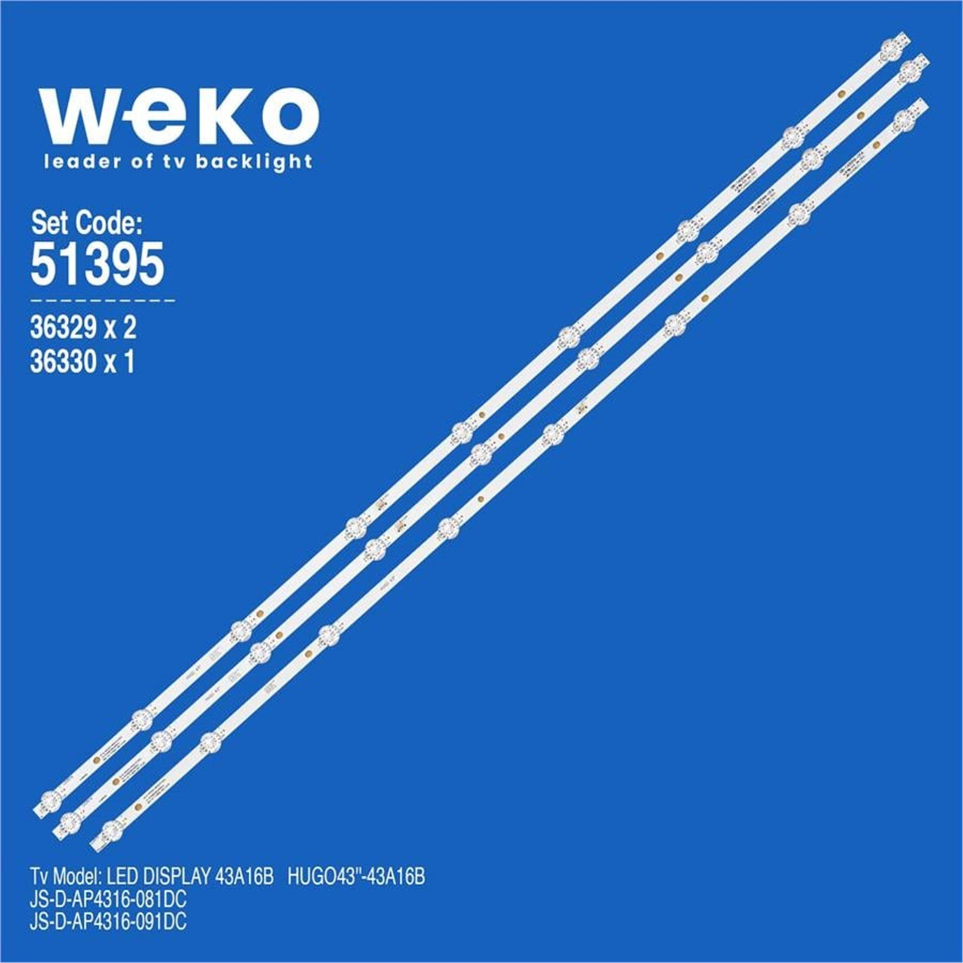 Weko Led Display 43A16B 43'' 3 Adet Tv Led Bar - Led Display Led Bar