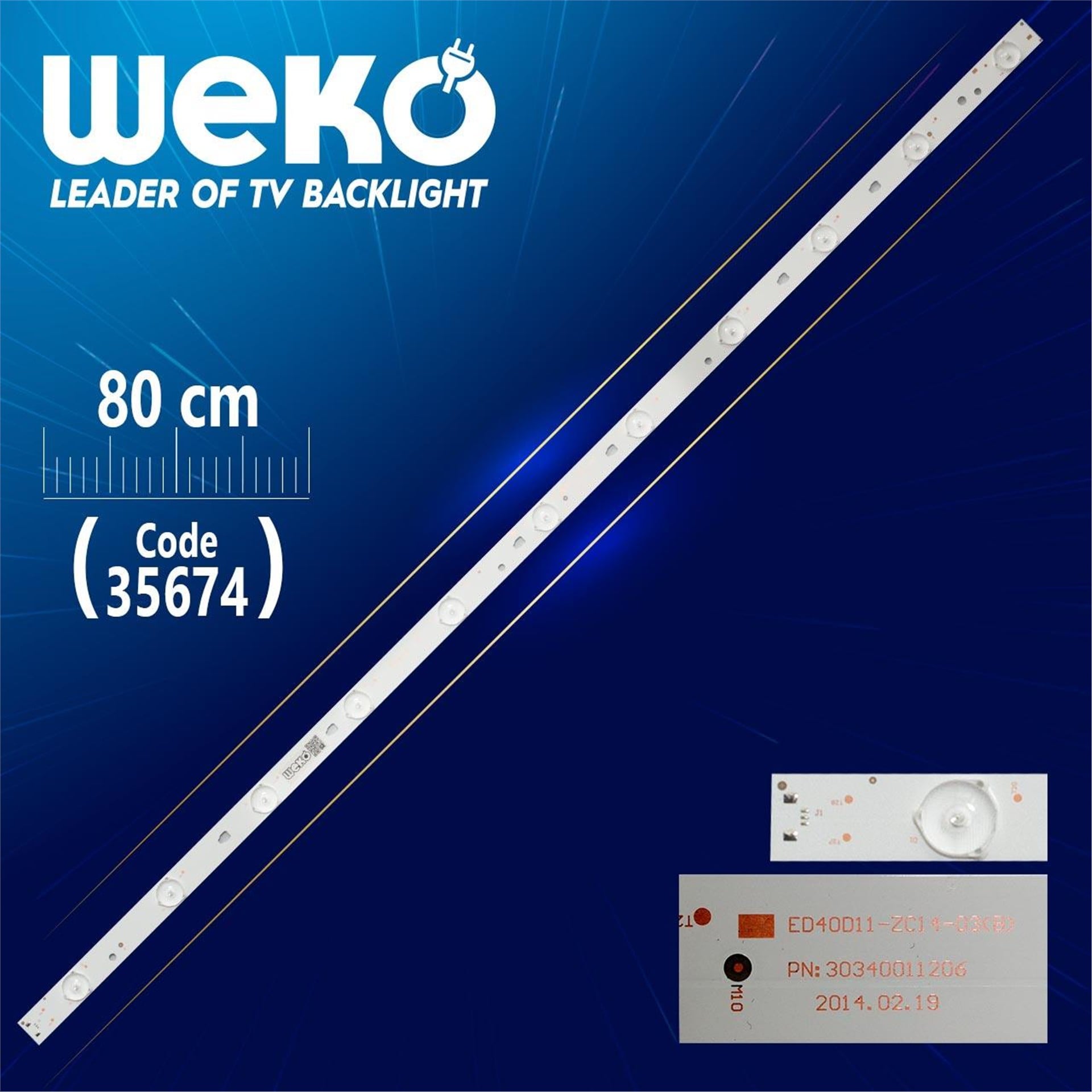 Weko LED40D11-ZC14-03(B) PN:30340011206 - 11 Ledli 80 Cm - WK-1153 Led Tv Bar - Tv Led Bar