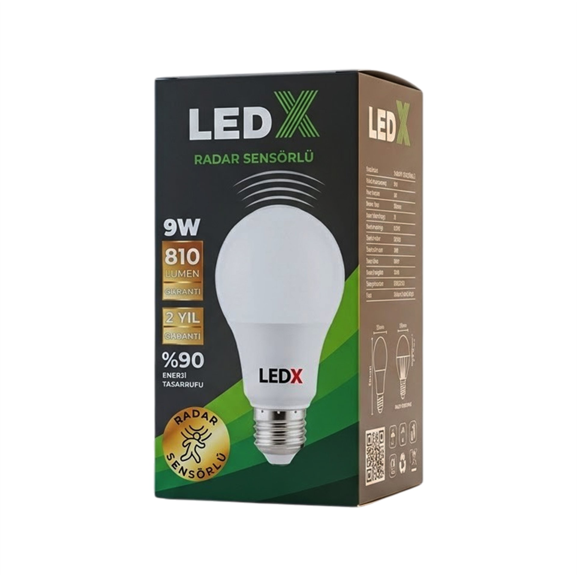 Reyonex LEDX AL-LL9R 9 WATT RADAR SENSÖRLÜ LED AMPUL - Led Ampuller