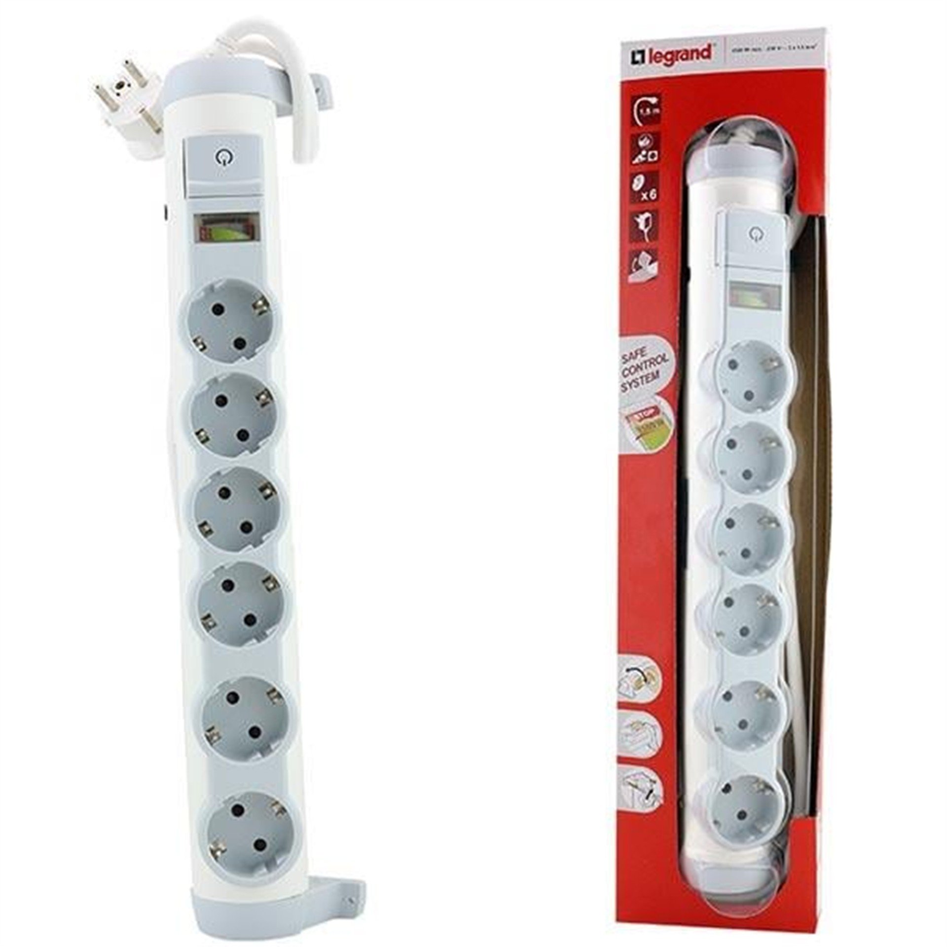 Legrand Legrand 6'lı 1.5 Metre Akım Korumalı Yük Göstergeli Priz - Akım Korumalı Prizler