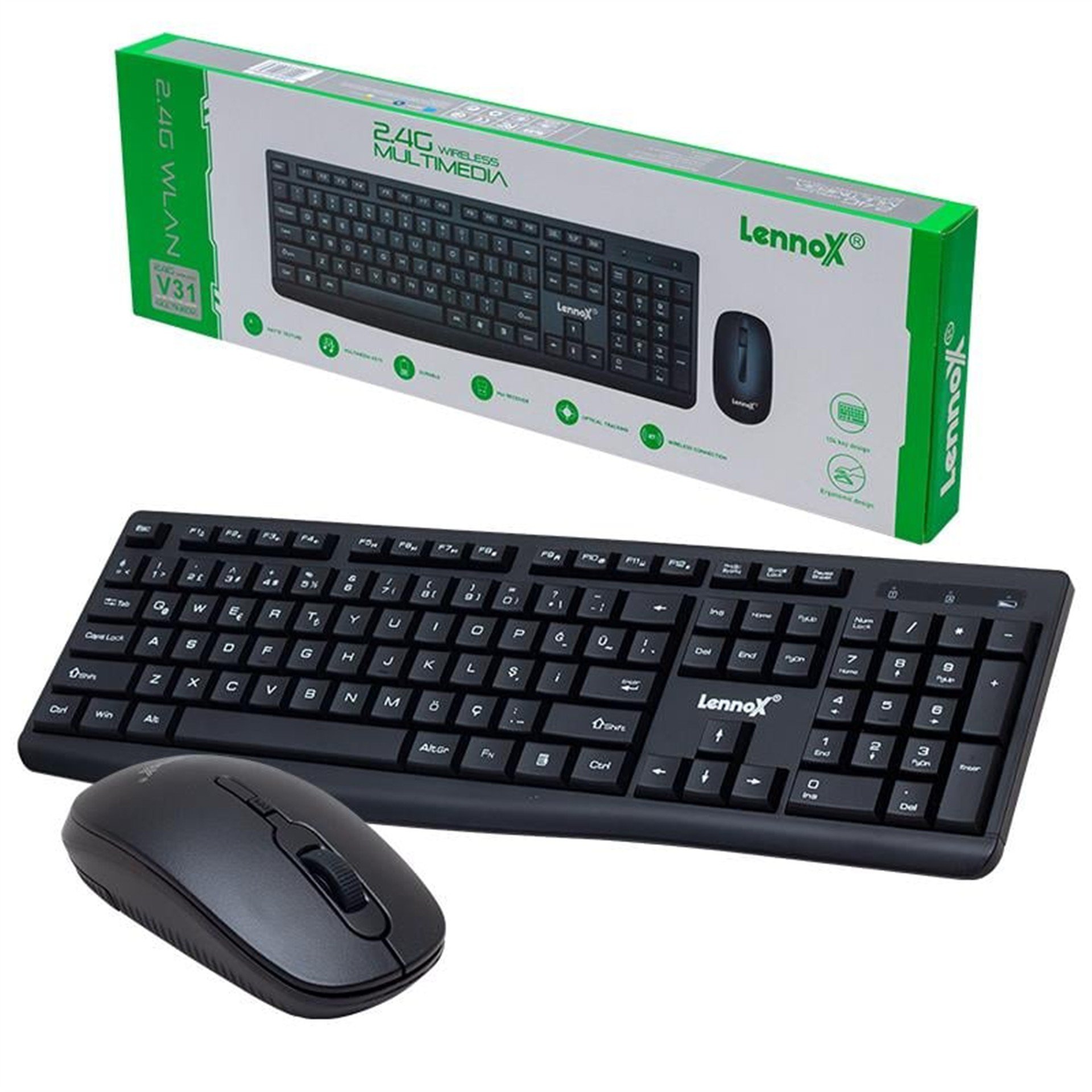 Lennox Lennox V31 Kablosuz Klavye Mouse Set - Klavye & Mouse Set