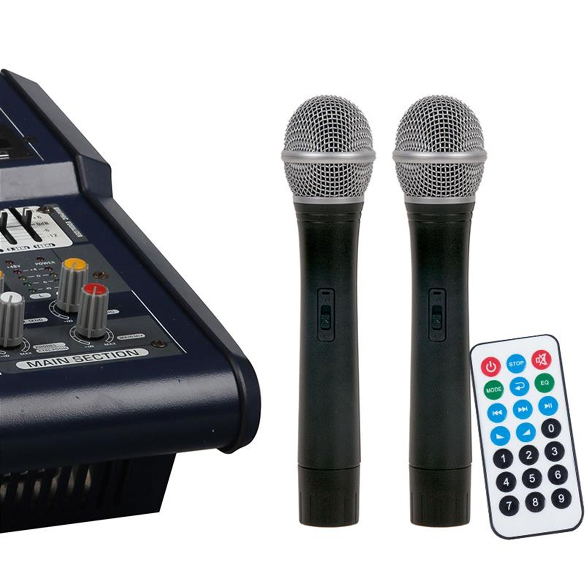 Lentus Lentus LNT-800M Çift El Kablosuz Mikrofonlu Power Mixer Anfi - Seslendirme Mixerleri