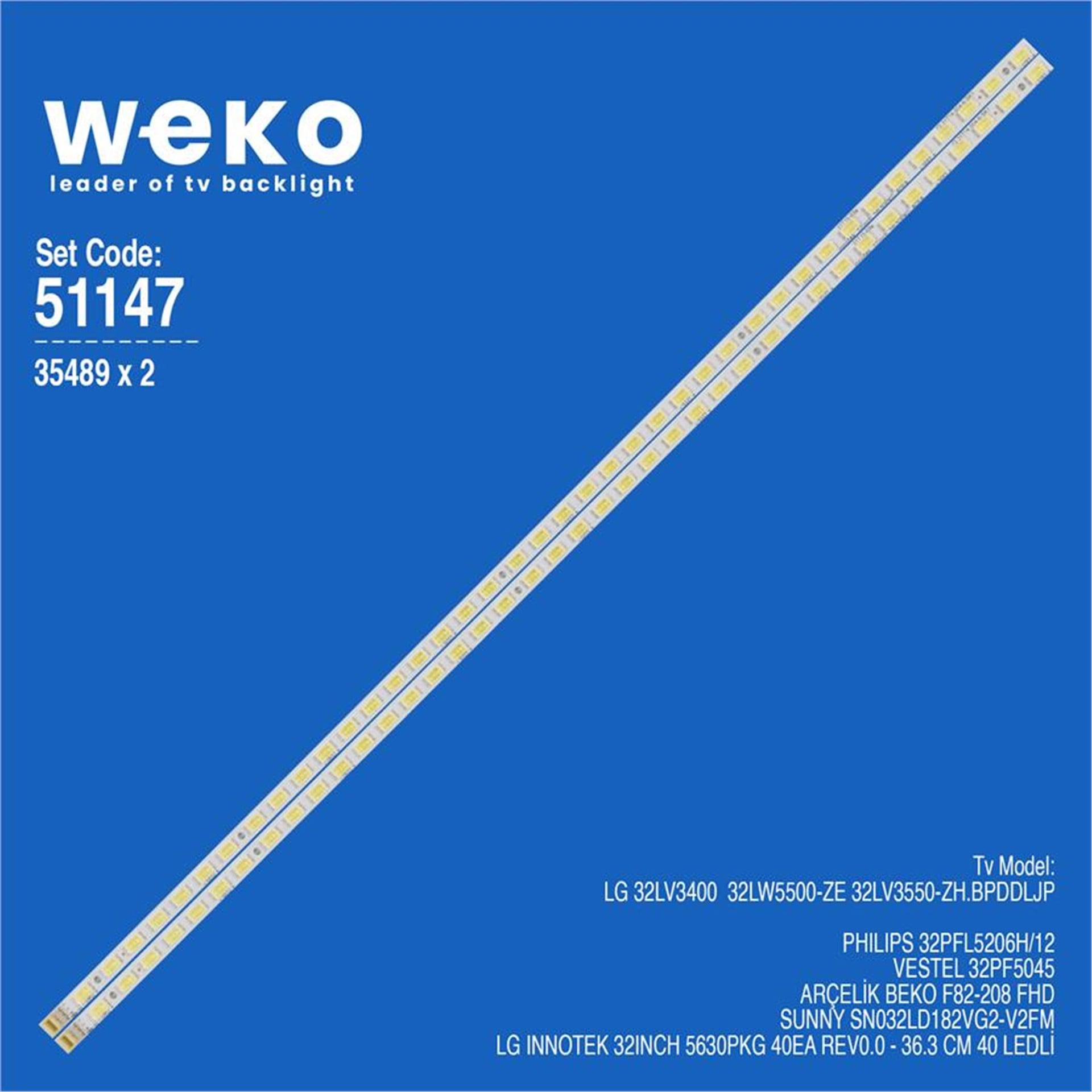 Weko Lg 32LV3550-ZH.BPDDLJP 32'' 2 Adet Tv Led Bar - LG Led Bar