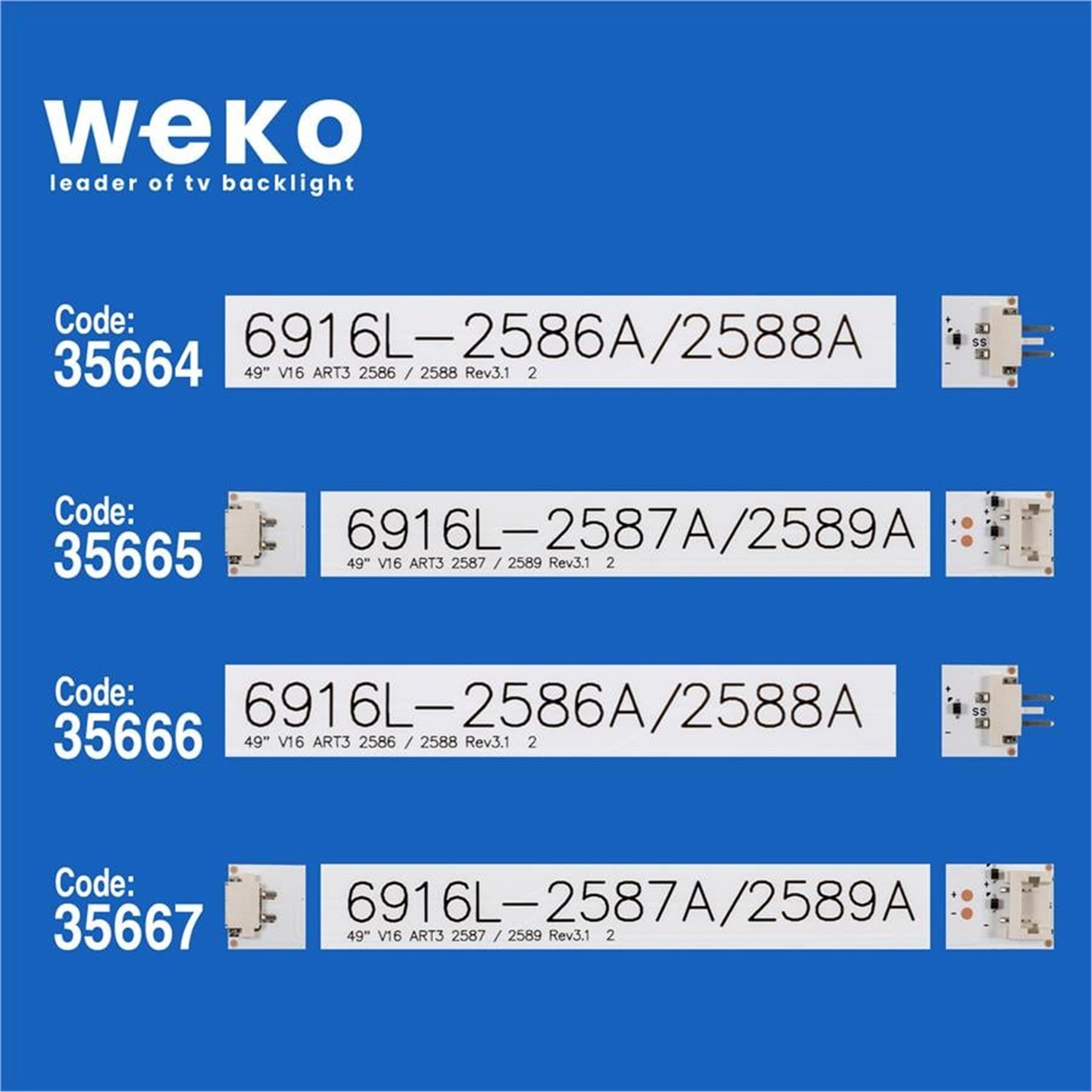 Weko Lg 49LH604V-ZB.BPDWLJP 49'' İnç 8 Adet Tv Led Bar - LG Led Bar