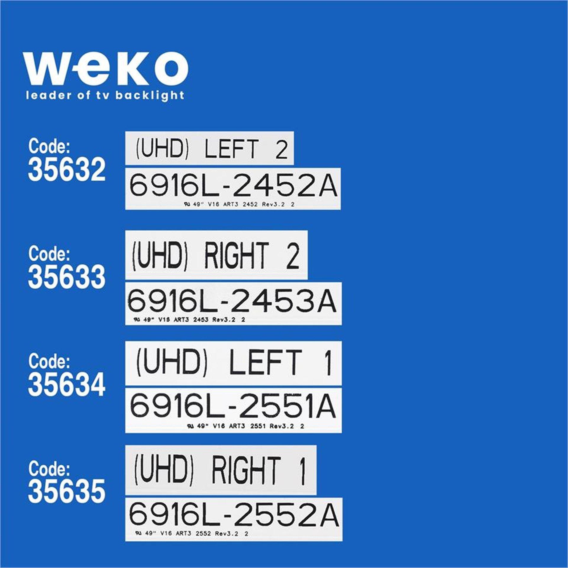 Weko Lg 49UH650V-ZB.BPDZLJP 49'' İnç 8 Adet Tv Led Bar - LG Led Bar